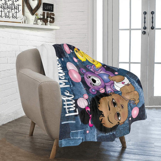 Personalized Baby Girl Blanket/ fleece Blanket/ Custom Name Blanket/ Newborn Baby Girl/ Baby Shower Gift/ African American Baby Girl