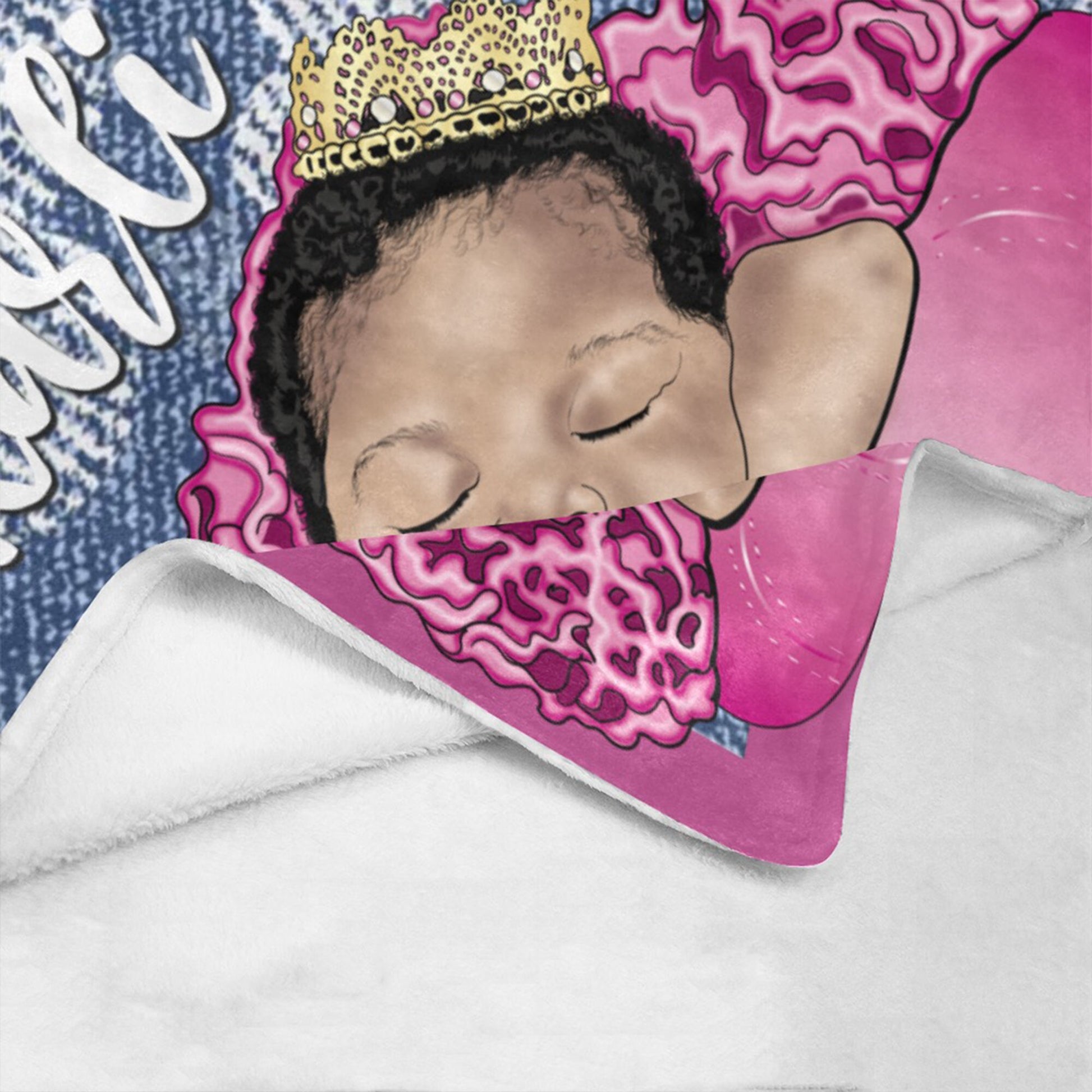 Personalized Baby Girl Blanket/Little Princess/ Custom Name Blanket/ Newborn Baby Girl/ Baby Shower Gift/ African American Baby Girl