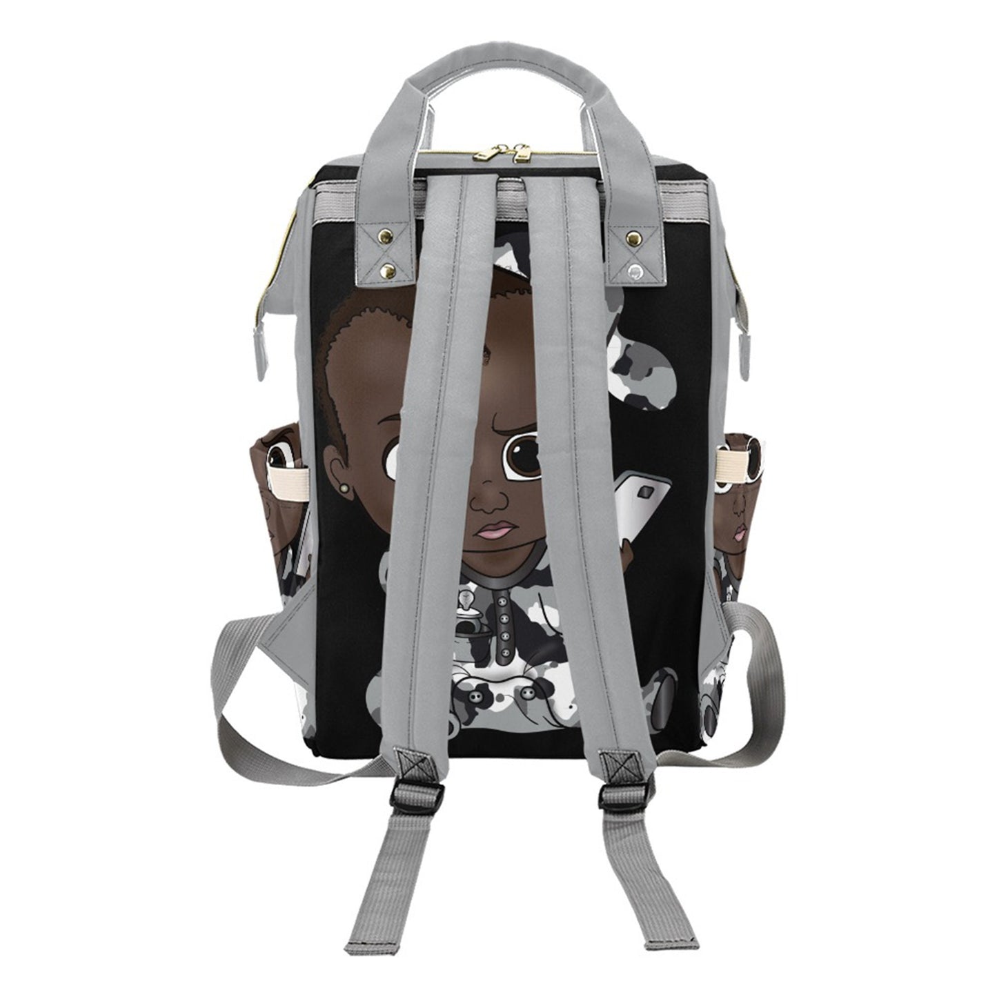 Afro Personalized Baby Bag/ Diaper Bag/ African American Baby Boy Backpack/ Clothing Bottles Bag/ Baby Shower Gift