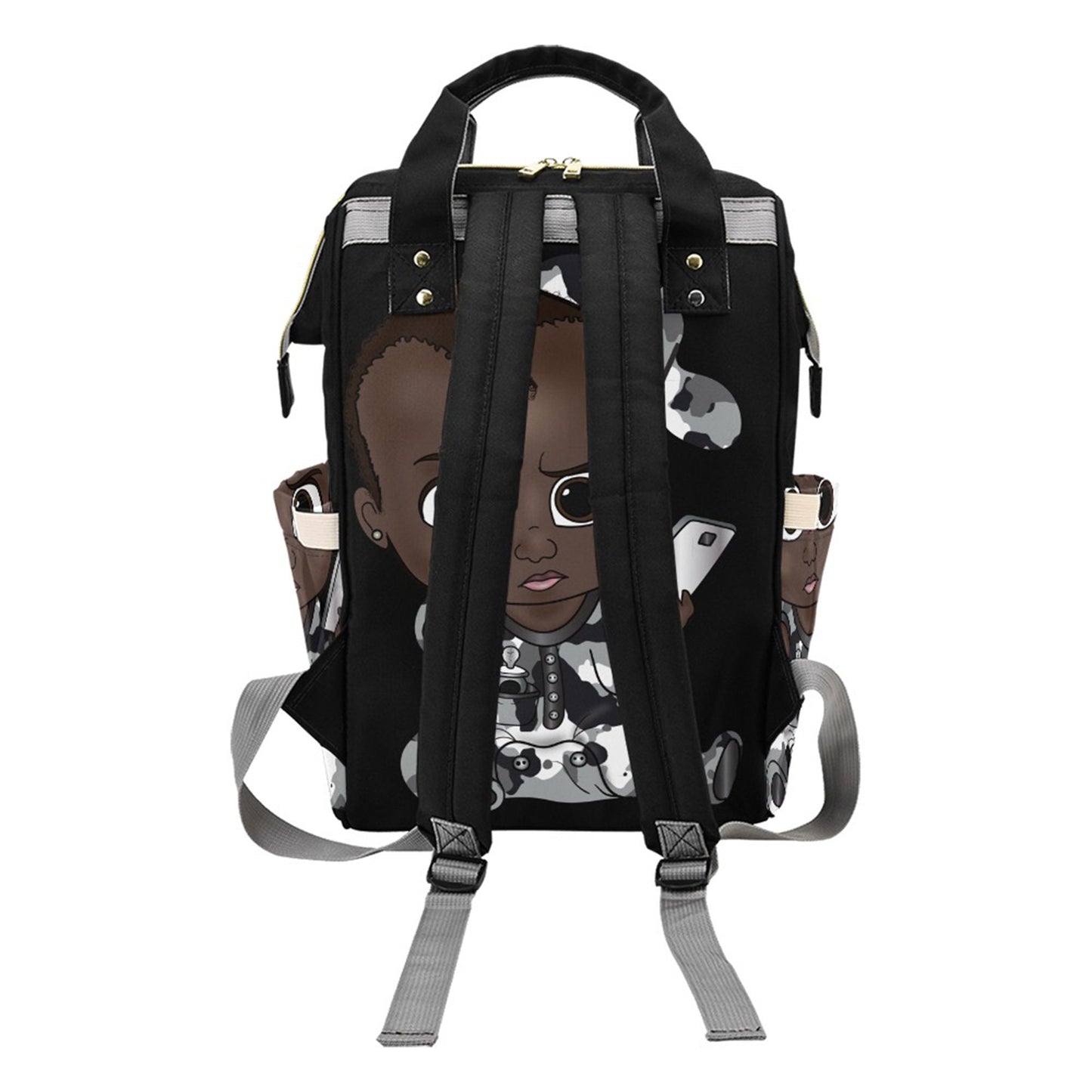 Afro Personalized Baby Bag/ Diaper Bag/ African American Baby Boy Backpack/ Clothing Bottles Bag/ Baby Shower Gift