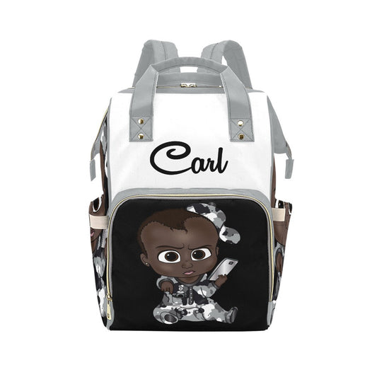 Afro Personalized Baby Bag/ Diaper Bag/ African American Baby Boy Backpack/ Clothing Bottles Bag/ Baby Shower Gift