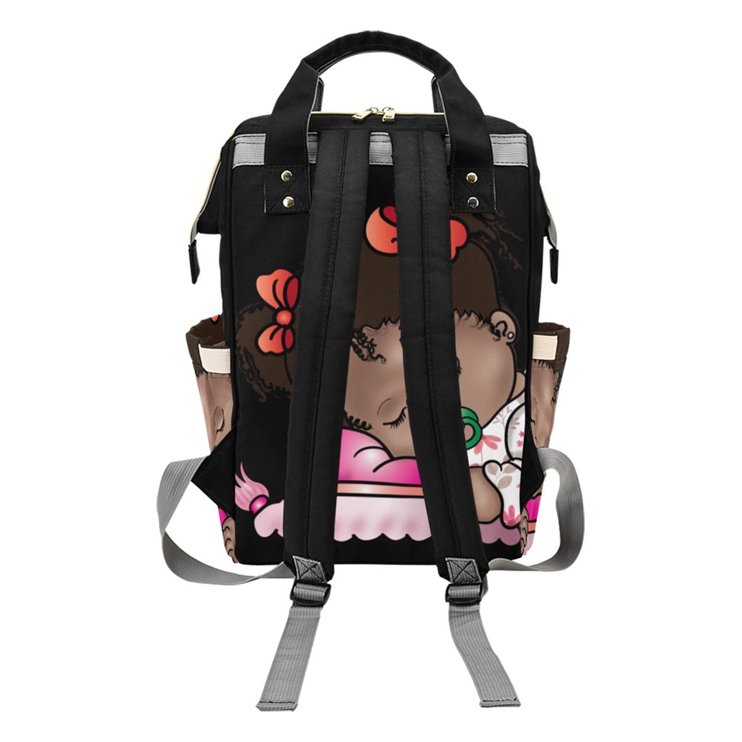 Afro Personalized Baby Bag/ Diaper Bag/ African American Baby Girl Backpack/ Clothing Bottles Bag/ Baby Shower Gift