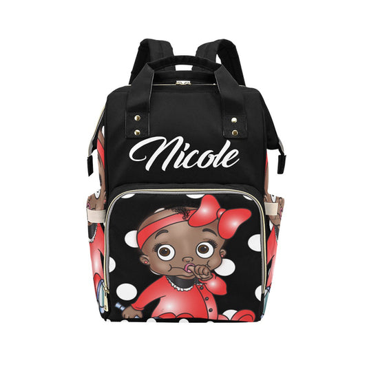 Afro Personalized Baby Bag/ Diaper Bag/ African American Baby Girl Backpack/ Clothing Bottles Bag/ Baby Shower Gift