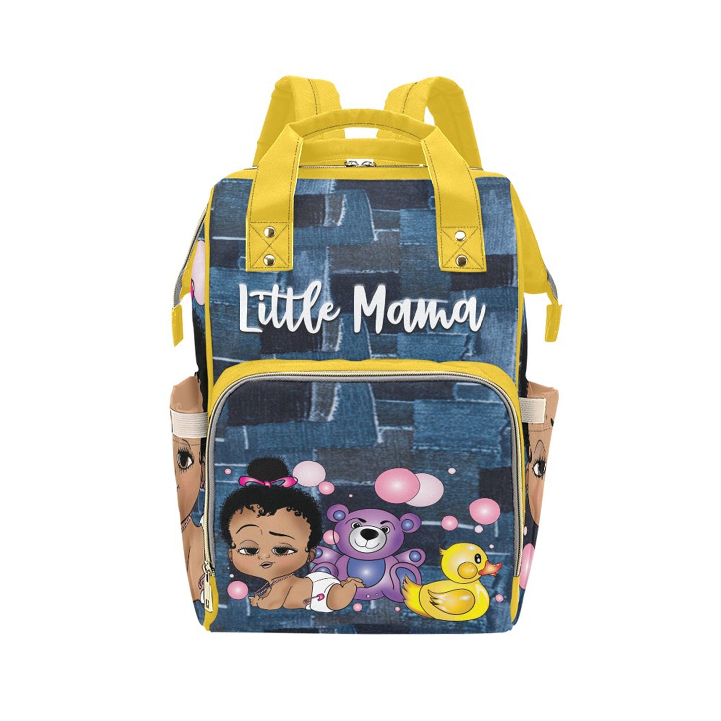 Afro Personalized Baby Bag/ Diaper Bag/ African American Baby Girl Backpack/ Clothing Bottles Bag/ Baby Shower Gift