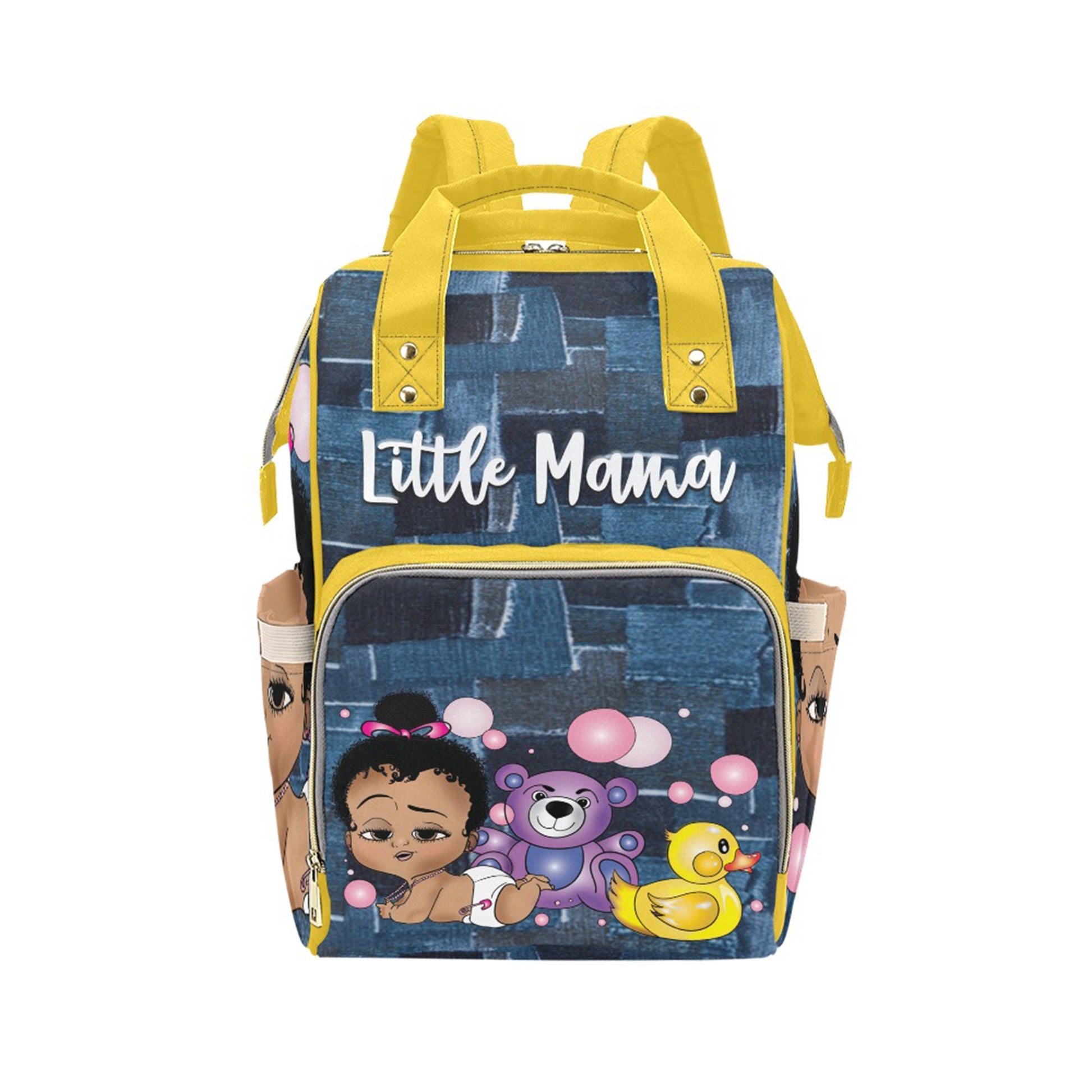 Afro Personalized Baby Bag/ Diaper Bag/ African American Baby Girl Backpack/ Clothing Bottles Bag/ Baby Shower Gift