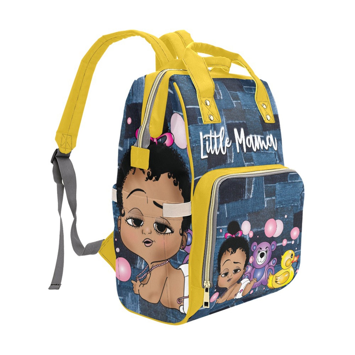 Afro Personalized Baby Bag/ Diaper Bag/ African American Baby Girl Backpack/ Clothing Bottles Bag/ Baby Shower Gift