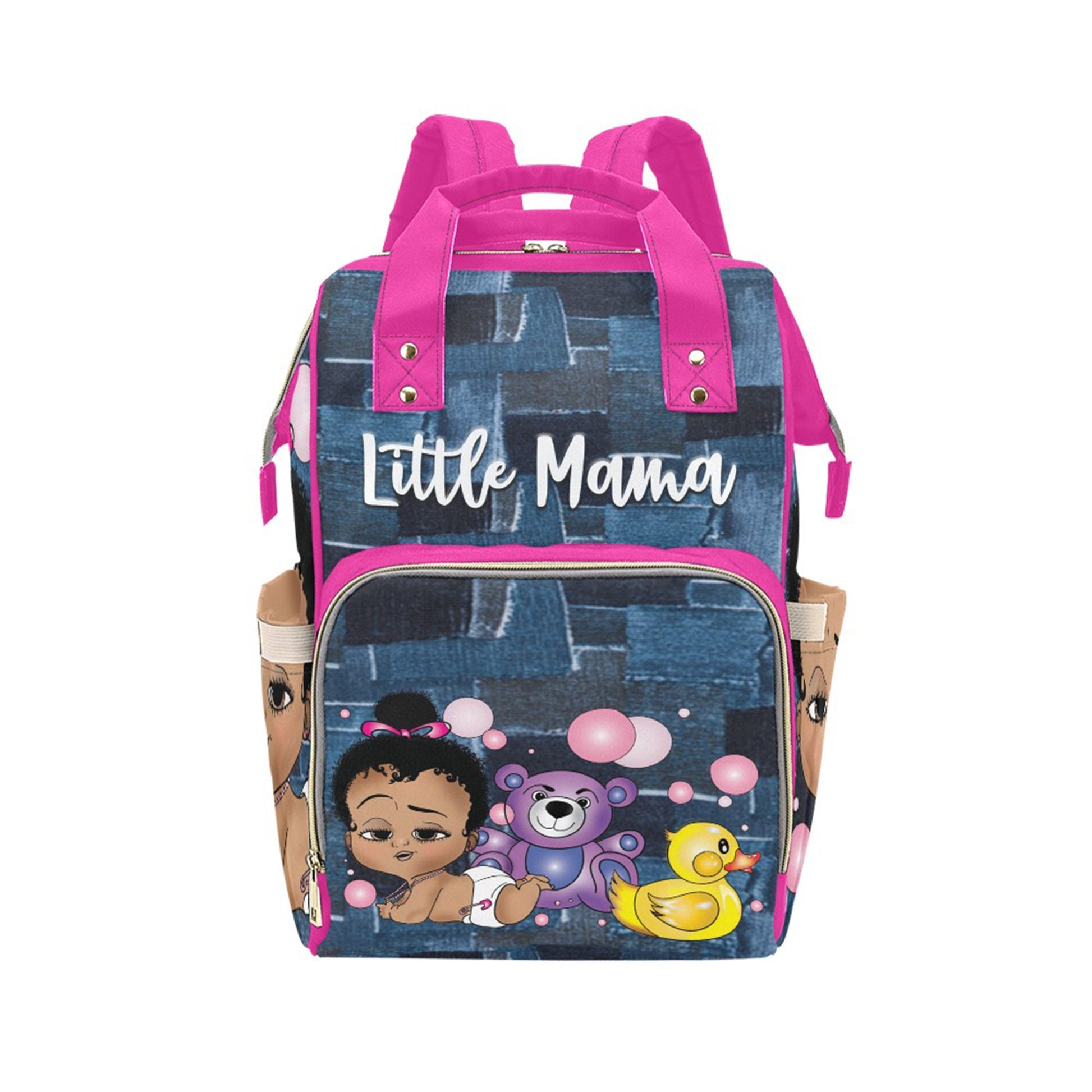 Afro Personalized Baby Bag/ Diaper Bag/ African American Baby Girl Backpack/ Clothing Bottles Bag/ Baby Shower Gift