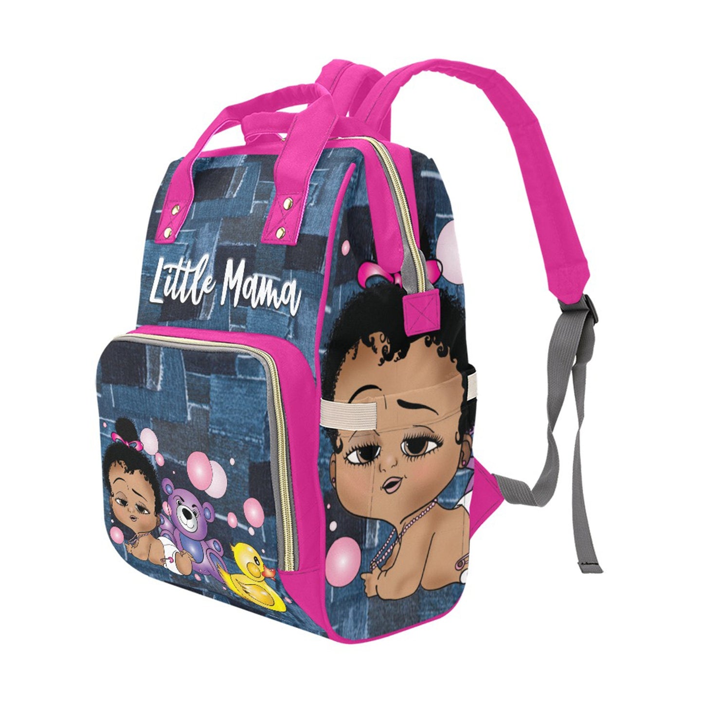 Afro Personalized Baby Bag/ Diaper Bag/ African American Baby Girl Backpack/ Clothing Bottles Bag/ Baby Shower Gift