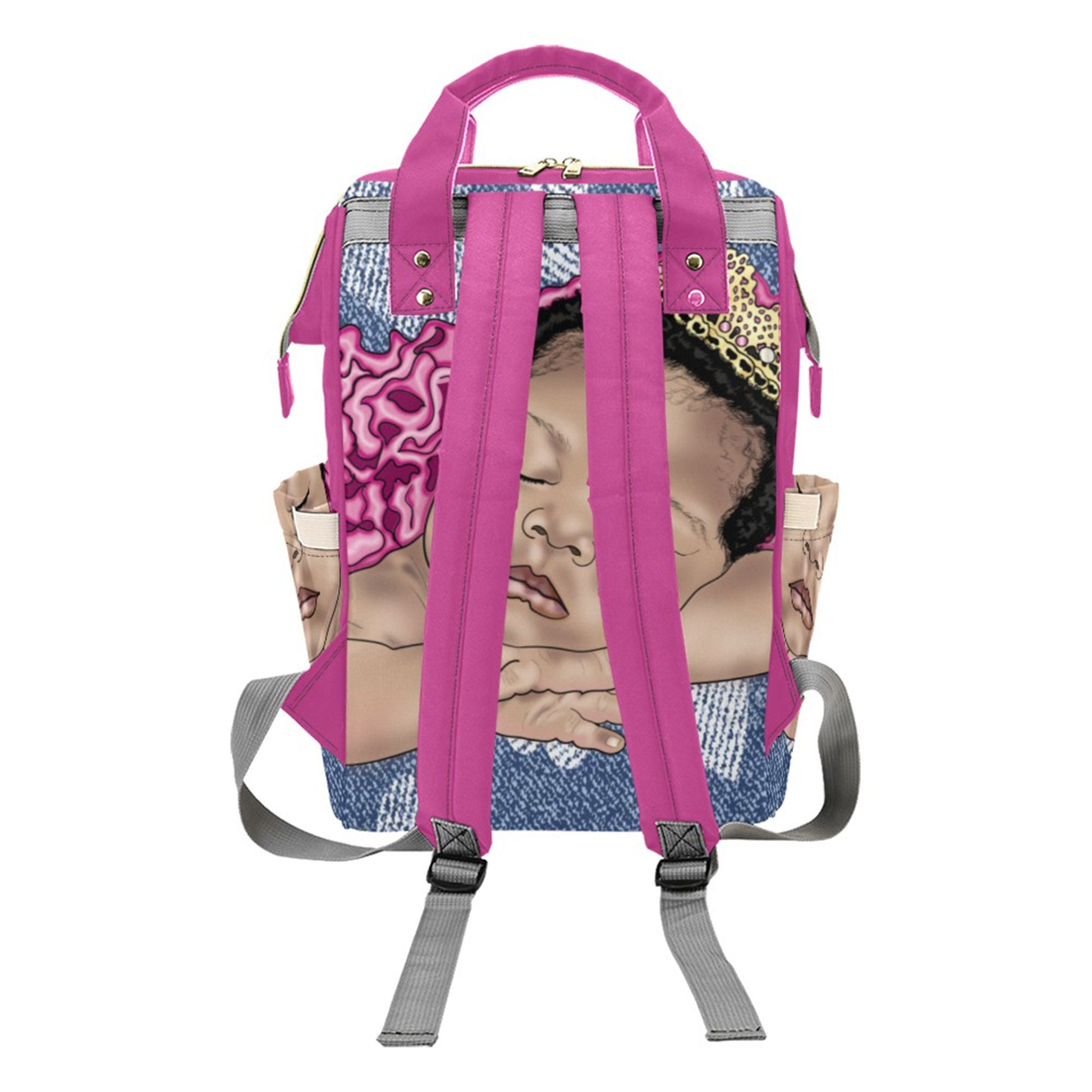 Afro Personalized Baby Bag/ Diaper Bag/ African American Baby Girl Backpack/ Clothing Bottles Bag/ Baby Shower Gift