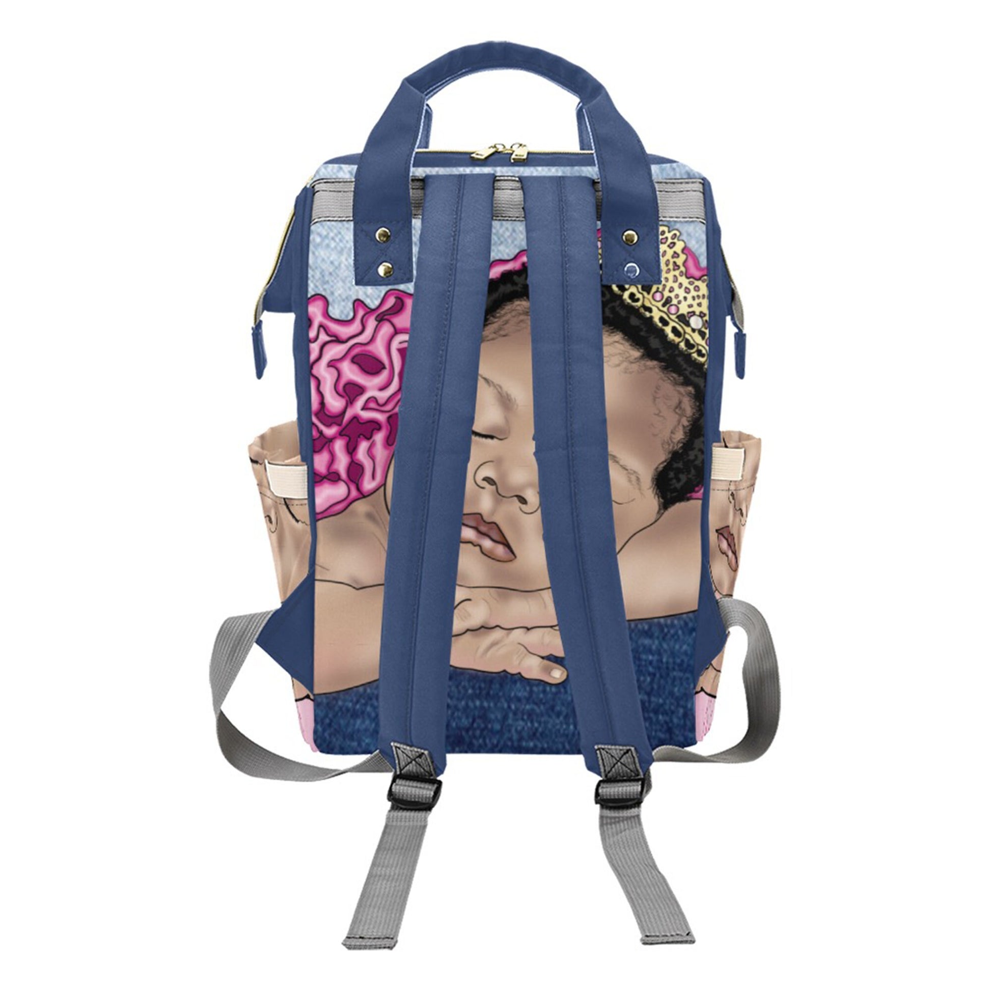 Afro Personalized Princess Baby Bag/ Diaper Bag/ African American Baby Girl Backpack/ Clothing Bottles Bag/ Baby Shower Gift