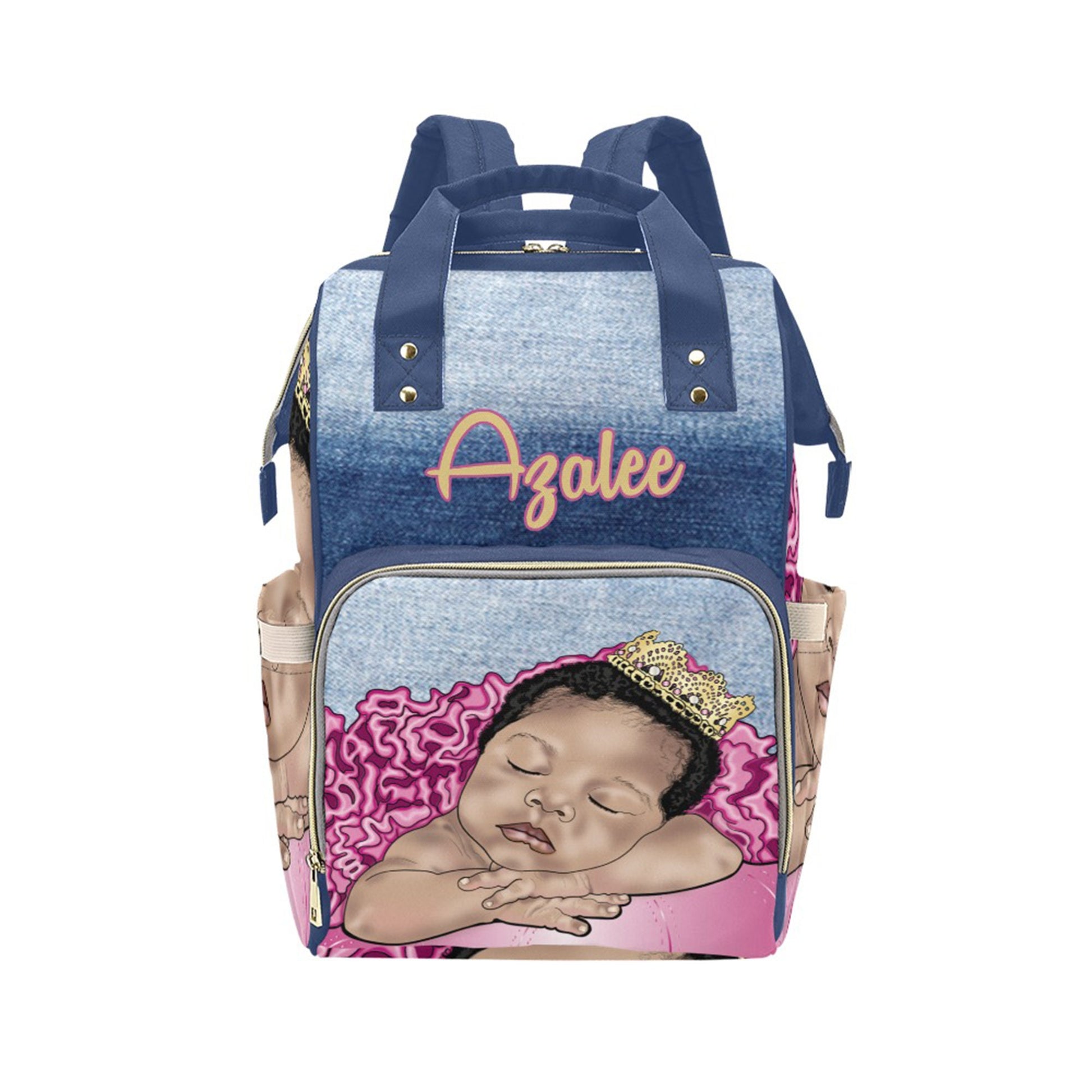 Afro Personalized Princess Baby Bag/ Diaper Bag/ African American Baby Girl Backpack/ Clothing Bottles Bag/ Baby Shower Gift