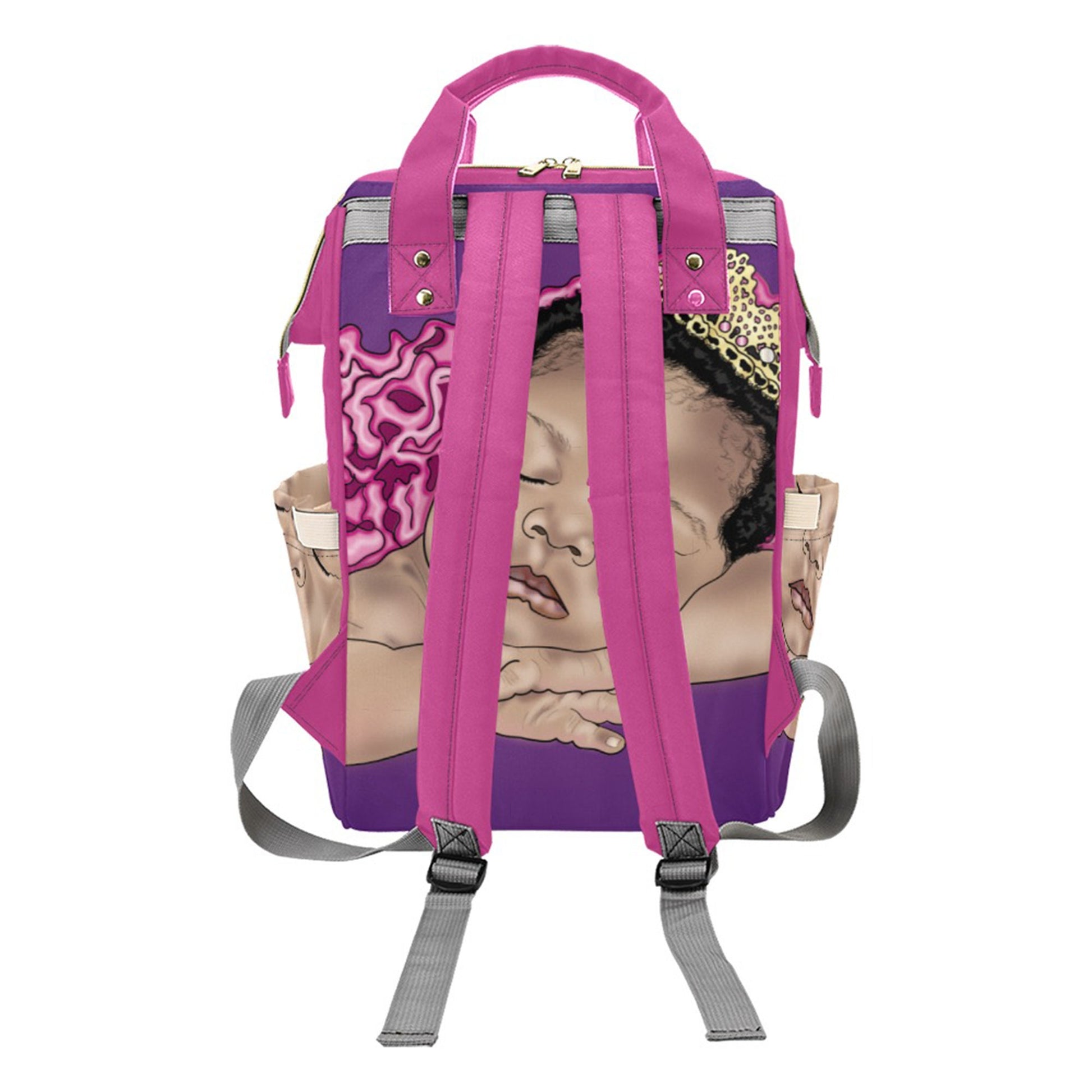 Afro Personalized Princess Baby Bag/ Diaper Bag/ African American Baby Girl Backpack/ Clothing Bottles Bag/ Baby Shower Gift