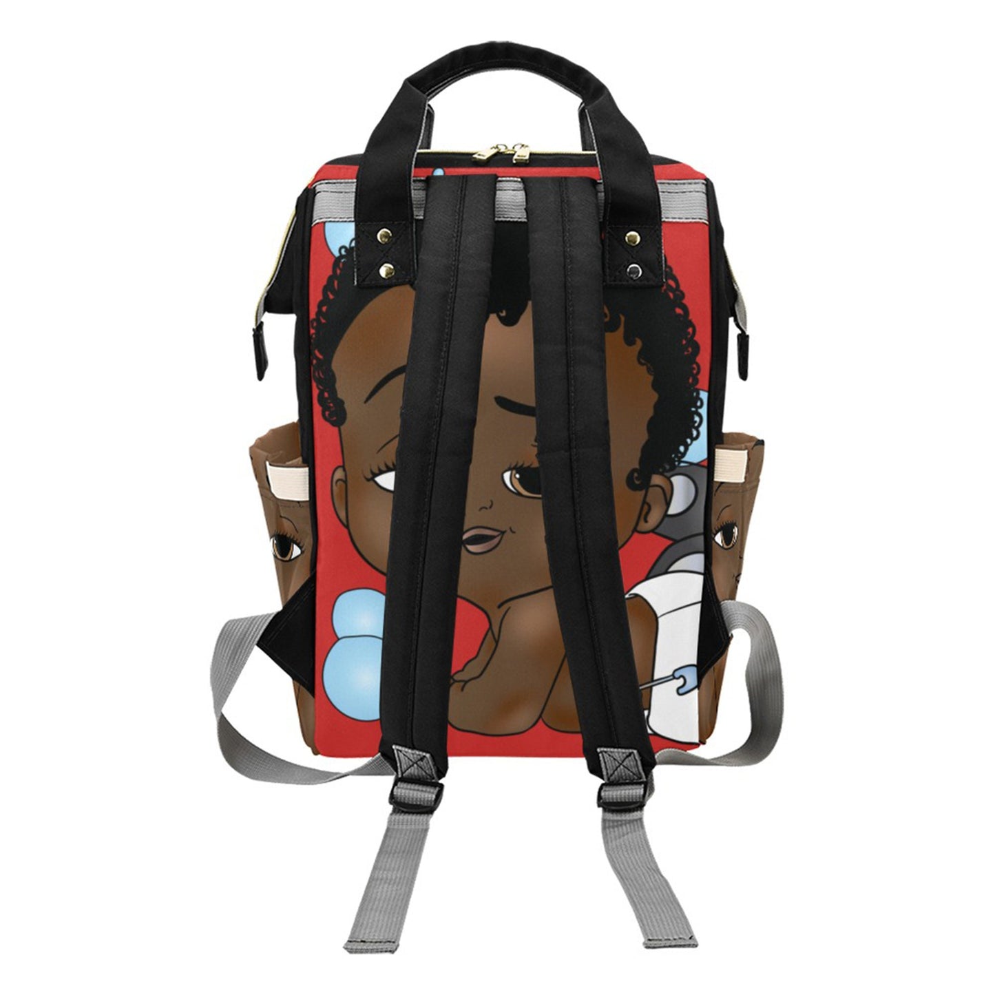 Afro Personalized Baby Bag/ Diaper Bag/ African American Baby Boy Backpack/ Clothing Bottles Bag/ Baby Shower Gift