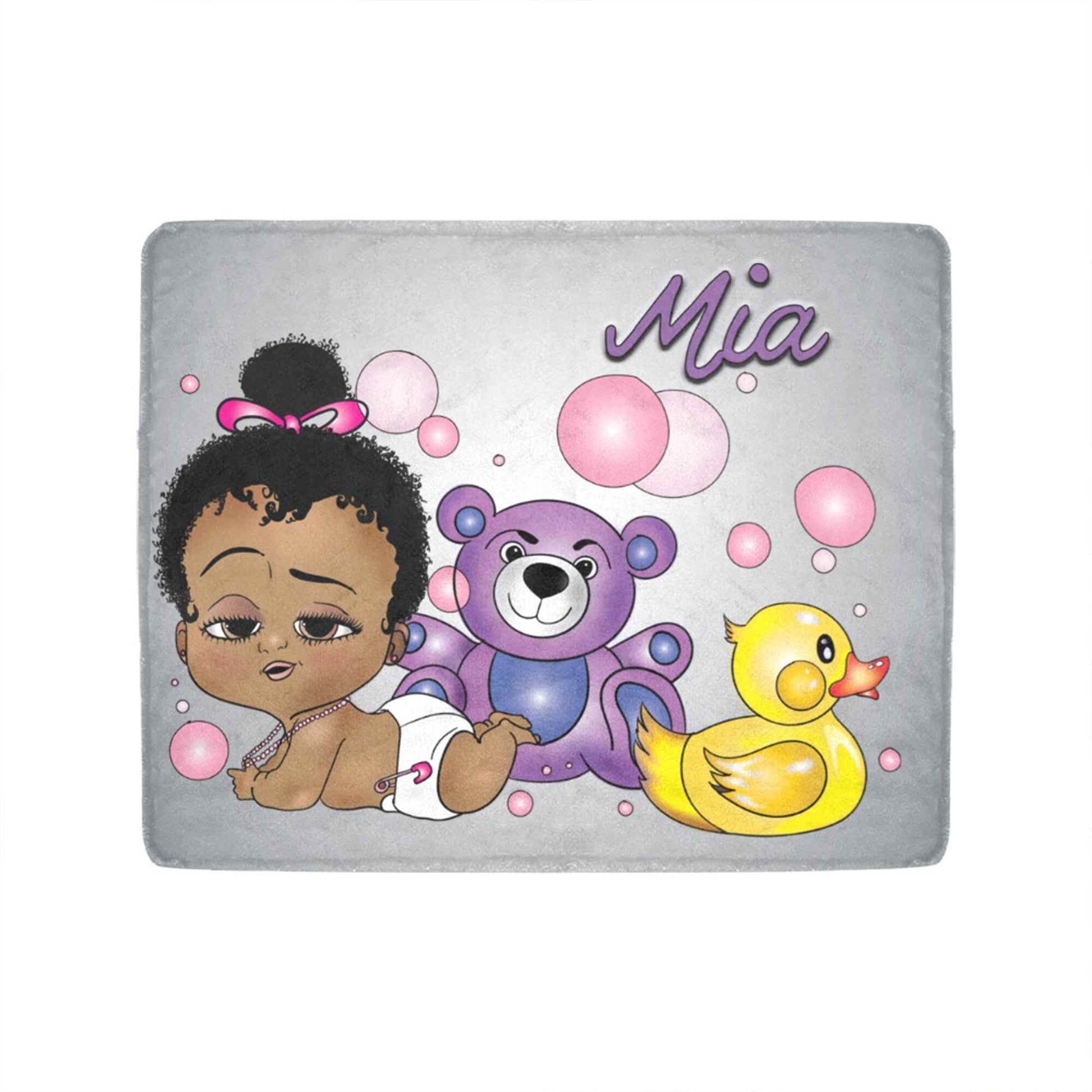 Personalized Baby Girl Blanket/ fleece Blanket/ Custom Name Blanket/ Newborn Baby Girl/ Baby Shower Gift/ African American Baby Girl
