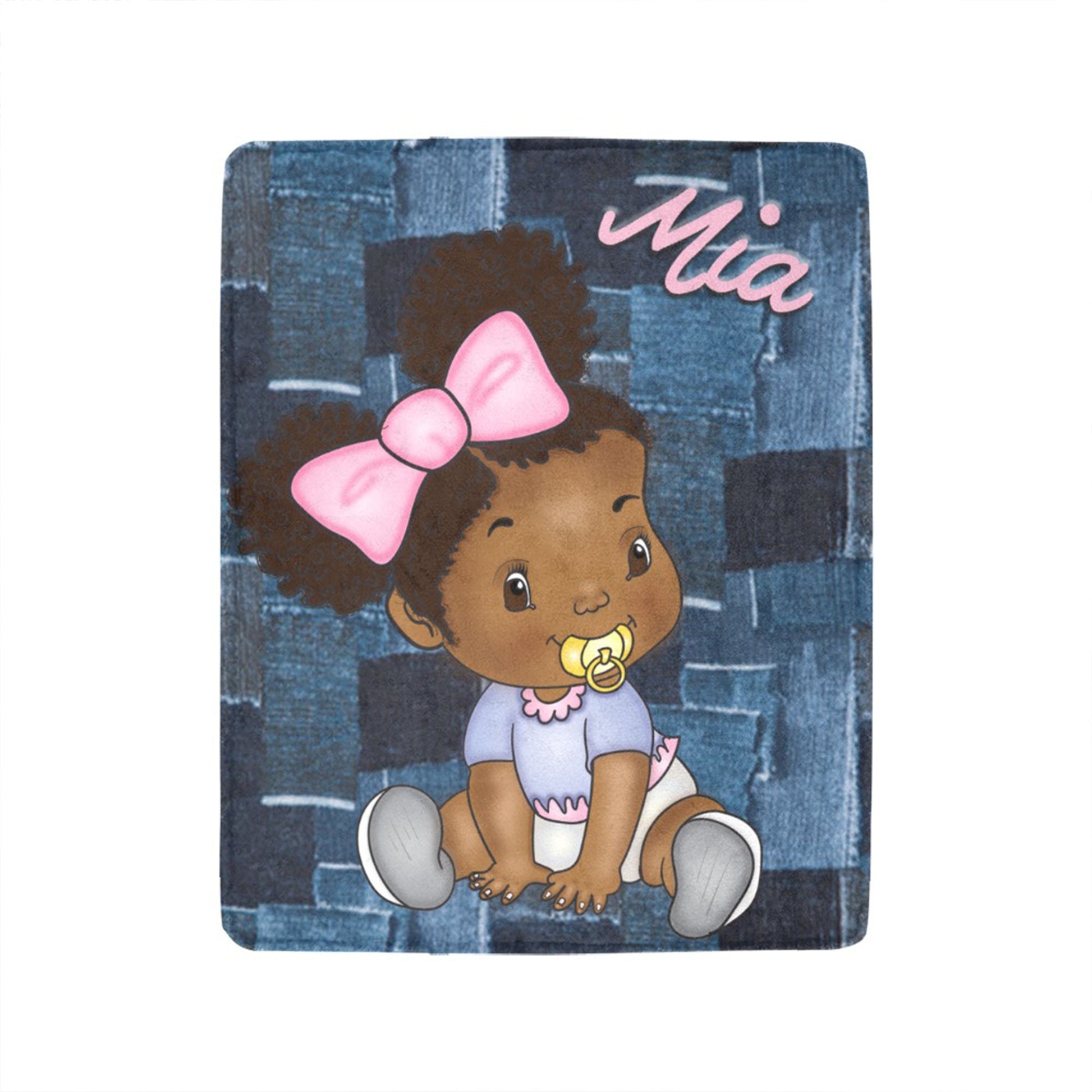 Personalized Baby Girl Blanket/ fleece Blanket/ Custom Name Blanket/ Newborn Baby Girl/ Baby Shower Gift/ African American Baby Girl