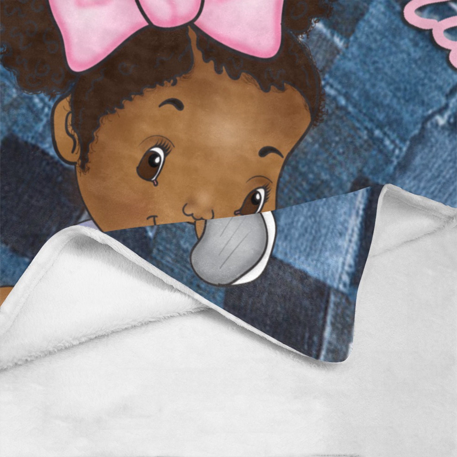 Personalized Baby Girl Blanket/ fleece Blanket/ Custom Name Blanket/ Newborn Baby Girl/ Baby Shower Gift/ African American Baby Girl