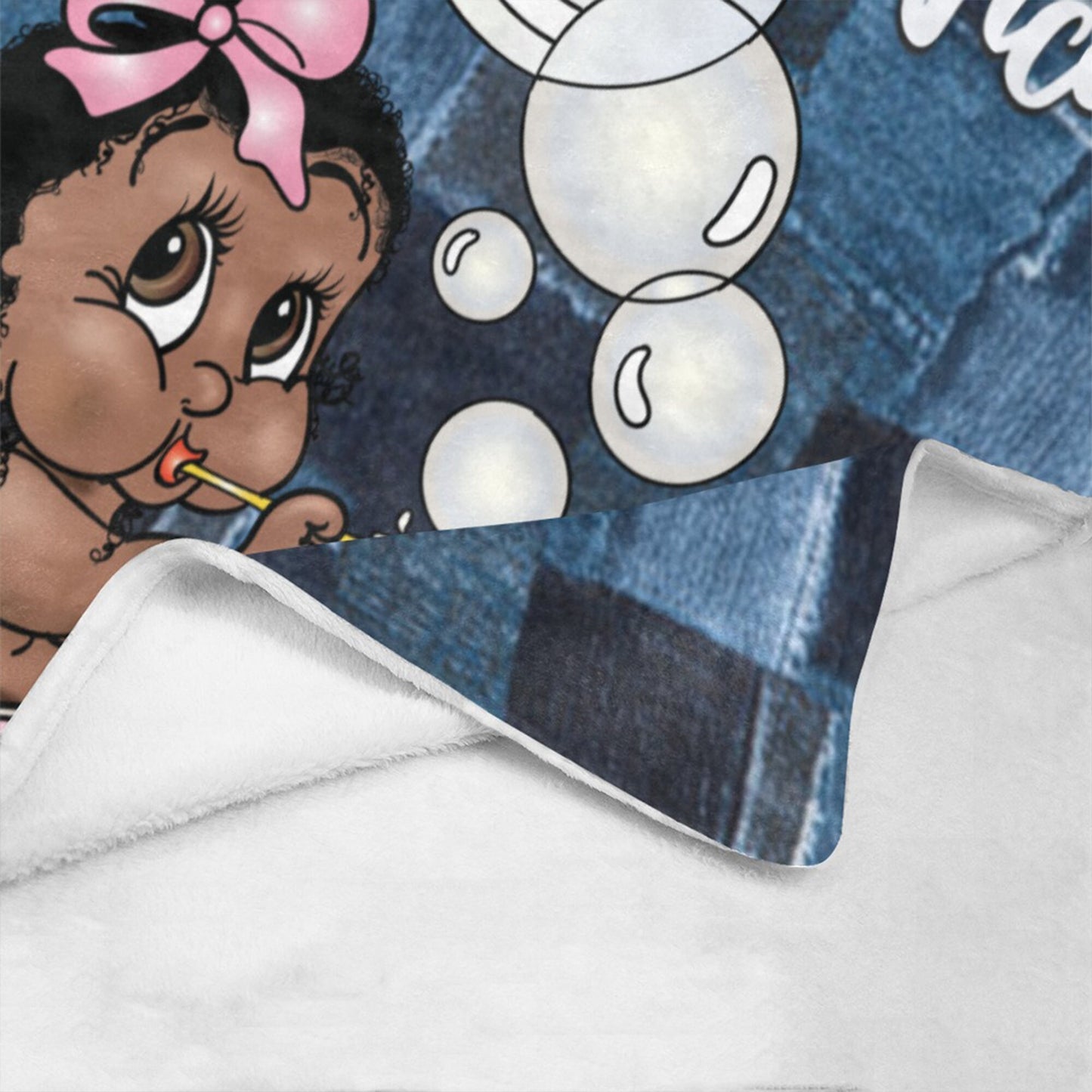 Personalized Baby Girl Blanket/ fleece Blanket/ Custom Name Blanket/ Newborn Baby Girl/ Baby Shower Gift/ African American Baby Girl