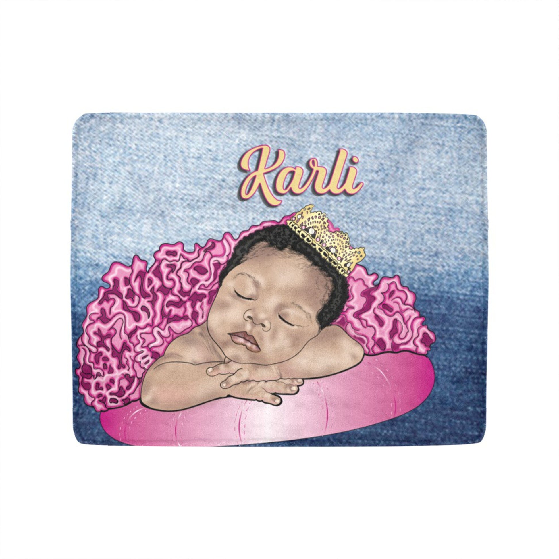 Personalized Baby Girl Blanket/Little Princess/ Custom Name Blanket/ Newborn Baby Girl/ Baby Shower Gift/ African American Baby Girl