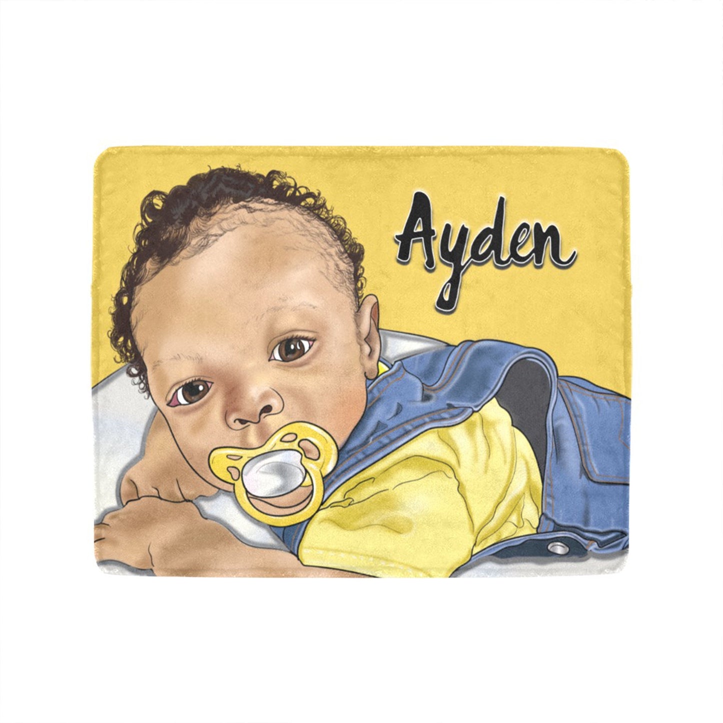 Personalized Baby Unisex Blanket/ fleece Blanket/ Custom Name Blanket/ Newborn Baby Girl/ Baby Shower Gift/ African American Baby Girl