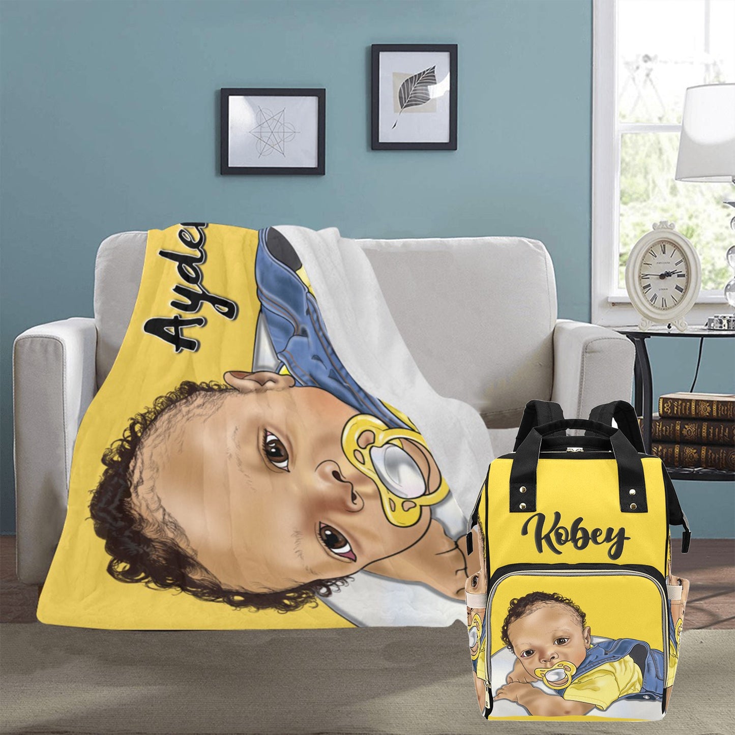 Personalized Baby Unisex Blanket/ fleece Blanket/ Custom Name Blanket/ Newborn Baby Girl/ Baby Shower Gift/ African American Baby Girl