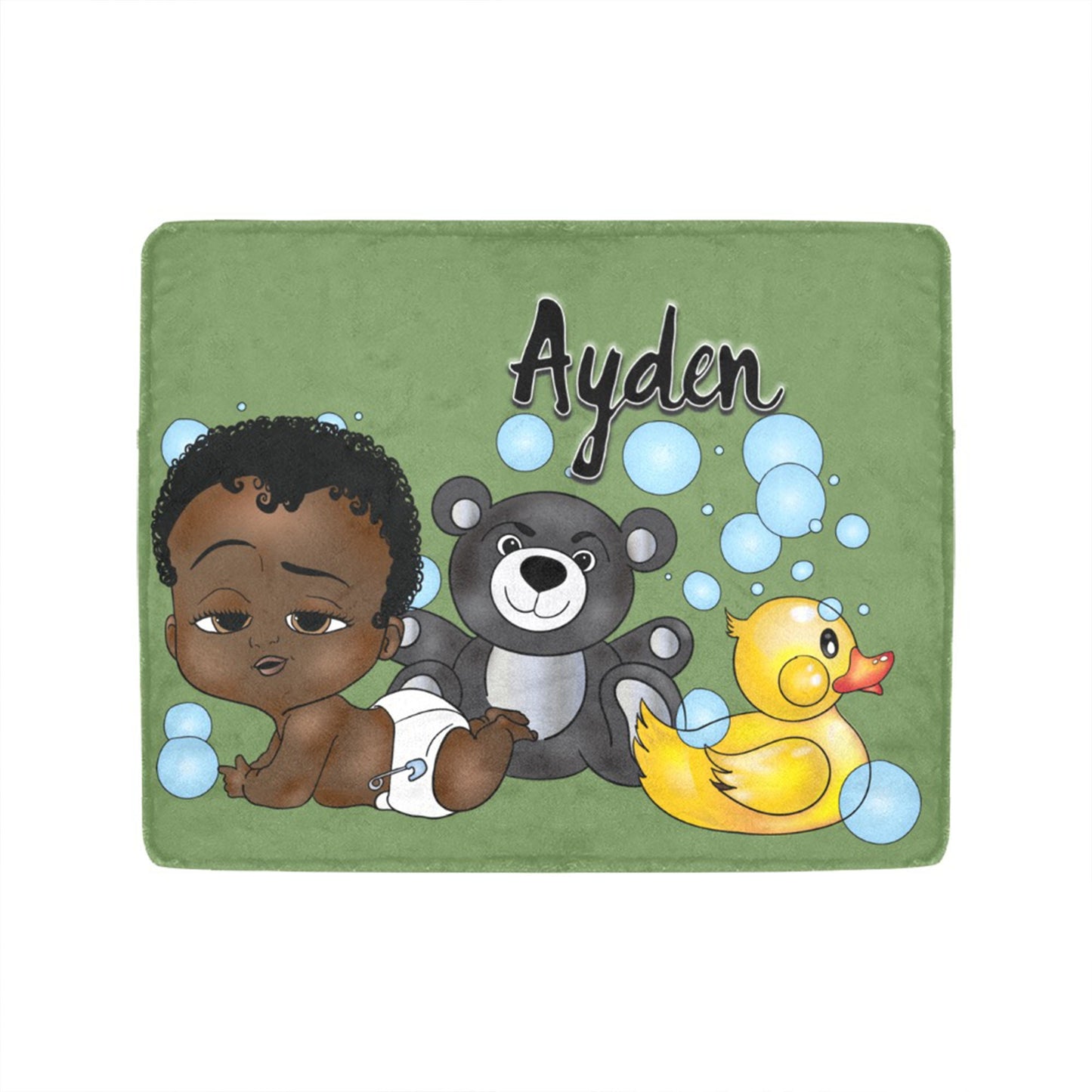 Personalized Baby Boy Blanket/ fleece Blanket/ Custom Name Blanket/ Newborn Baby Boy/ Baby Shower Gift/ African American Baby Boy