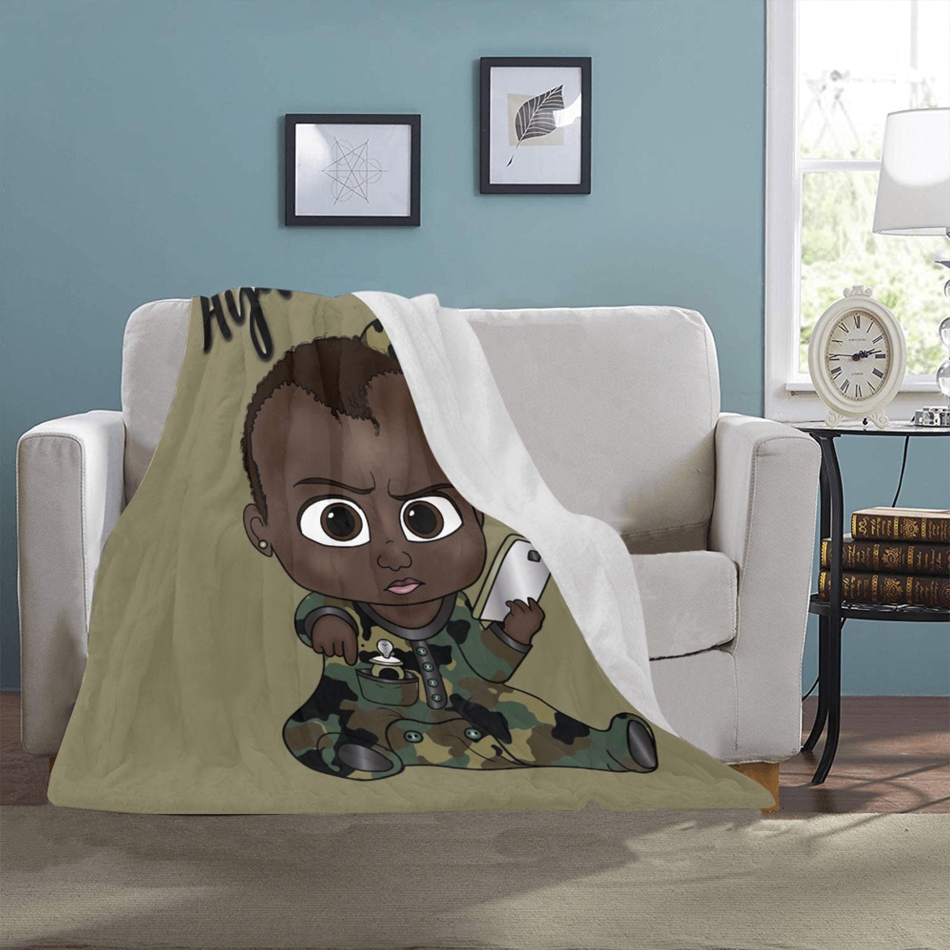 Personalized Baby Boyl Blanket/ fleece Blanket/ Custom Name Blanket/ Newborn Baby Boy/ Baby Shower Gift/ African American Baby Boy