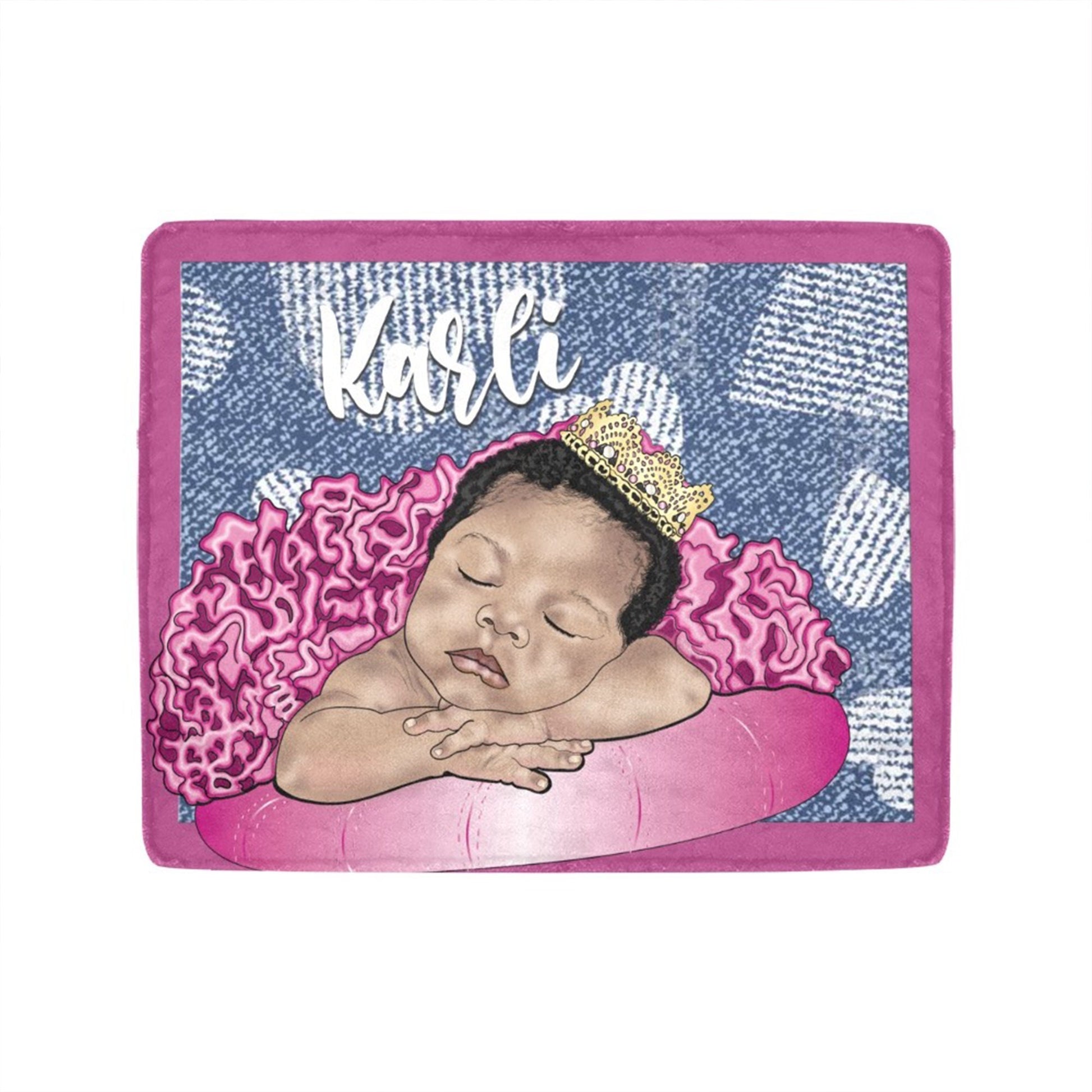 Personalized Baby Girl Blanket/Little Princess/ Custom Name Blanket/ Newborn Baby Girl/ Baby Shower Gift/ African American Baby Girl