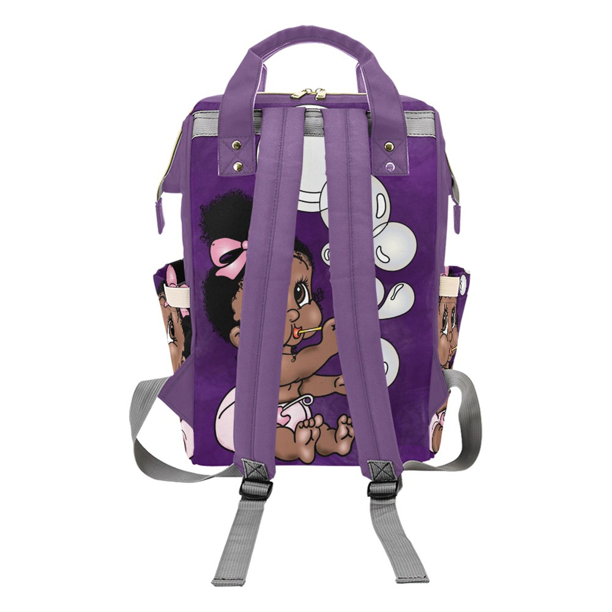 Afro Personalized Baby Bag/ Diaper Bag/ African American Baby Girl Backpack/ Clothing Bottles Bag/ Baby Shower Gift