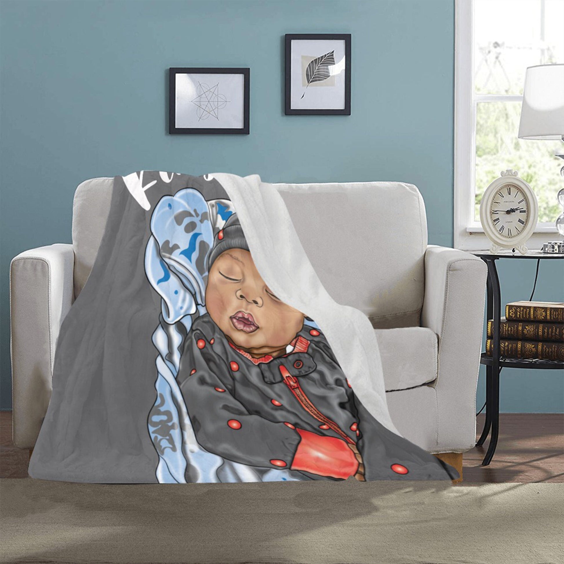 Personalized Baby Boy Blanket/ fleece Blanket/ Custom Name Blanket/ Newborn Baby Boy/ Baby Shower Gift/ African American Baby Boy