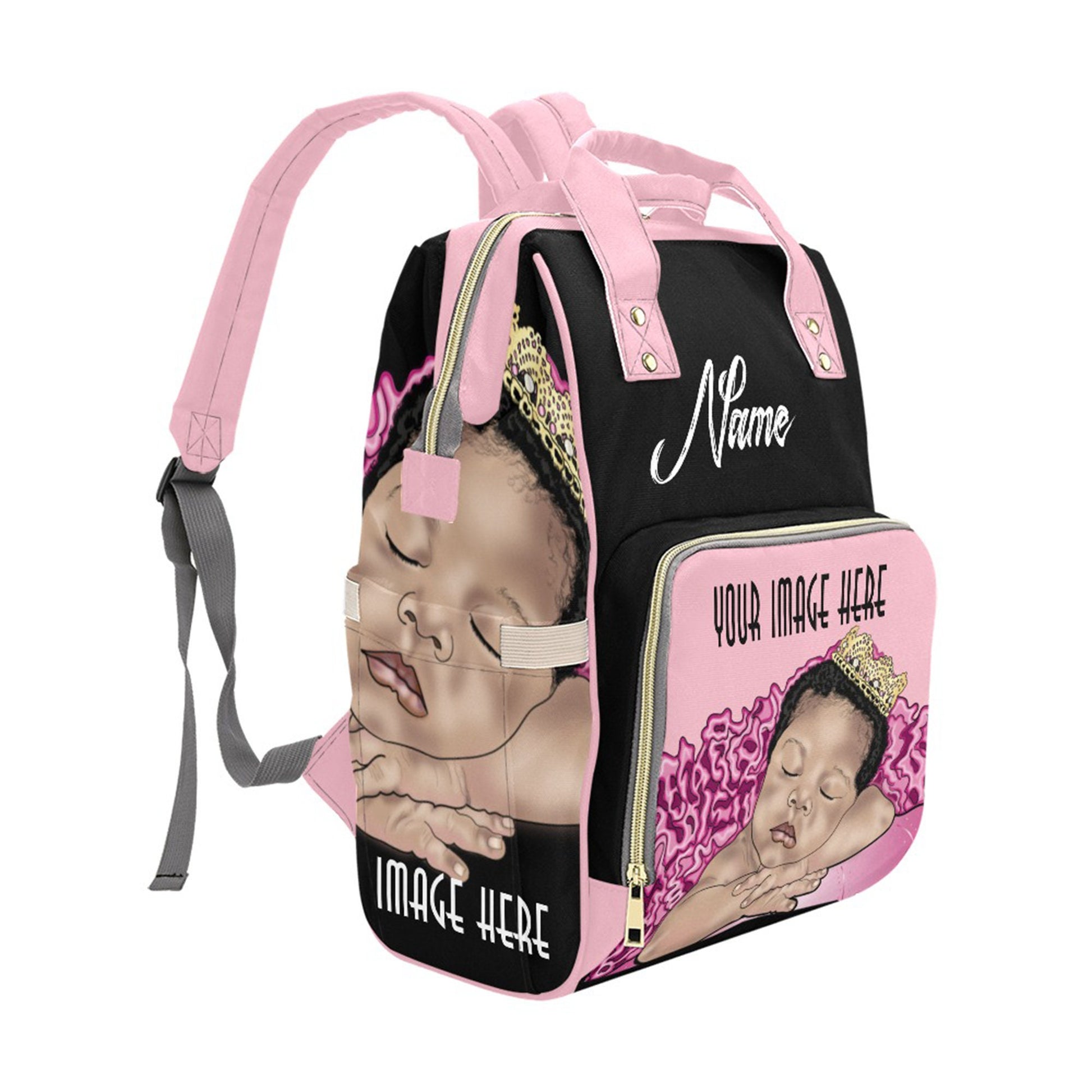 Create Your Own Personalized Baby Bag/ Diaper Bag/ Baby Backpack/ Photo Portrait/Painting/ Clothing Bottles Bag/ Baby Shower Gift