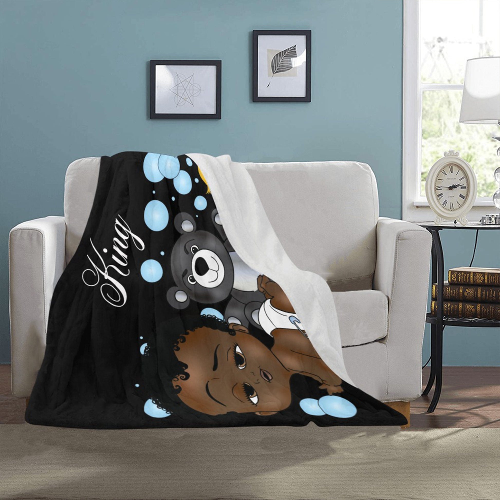 Personalized Baby Boy Blanket/ fleece Blanket/ Custom Name Blanket/ Newborn Baby Boy/ Baby Shower Gift/ African American Baby Boy