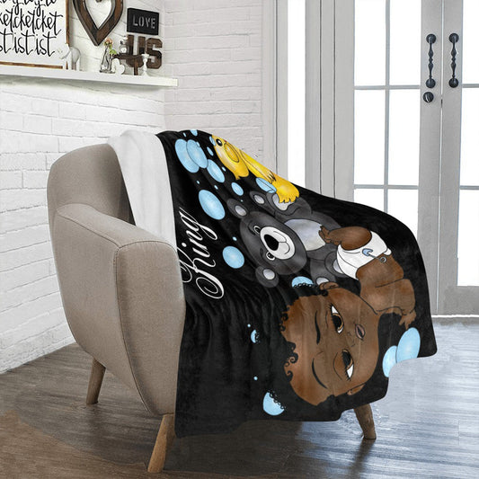 Personalized Baby Boy Blanket/ fleece Blanket/ Custom Name Blanket/ Newborn Baby Boy/ Baby Shower Gift/ African American Baby Boy