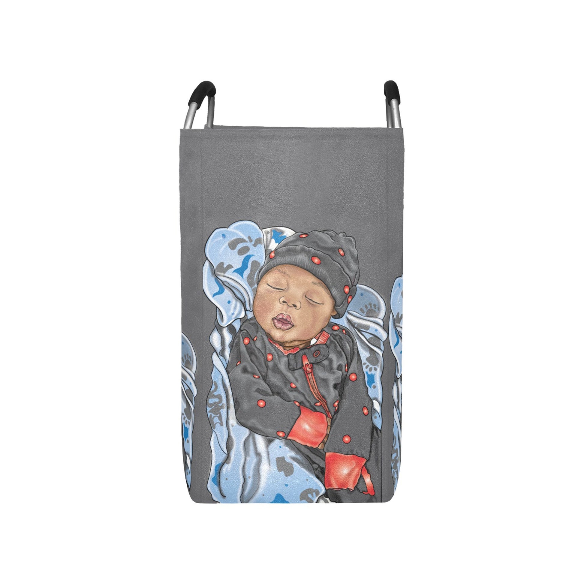 Personalized Baby Hamper/ Laundry Bag/ African American Baby Boy Laundry Basket/ Storage Basket/ Baby Shower Gift