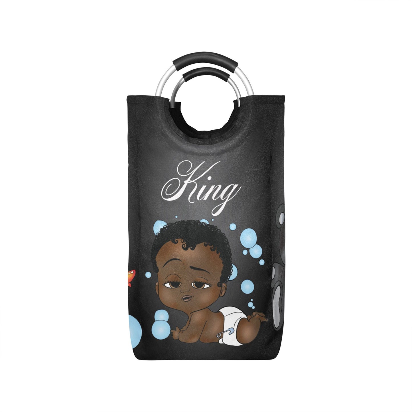 Afro Personalized Baby Hamper/ Laundry Bag/ African American Baby Boy Laundry Basket/ Storage Basket/ Baby Shower Gift