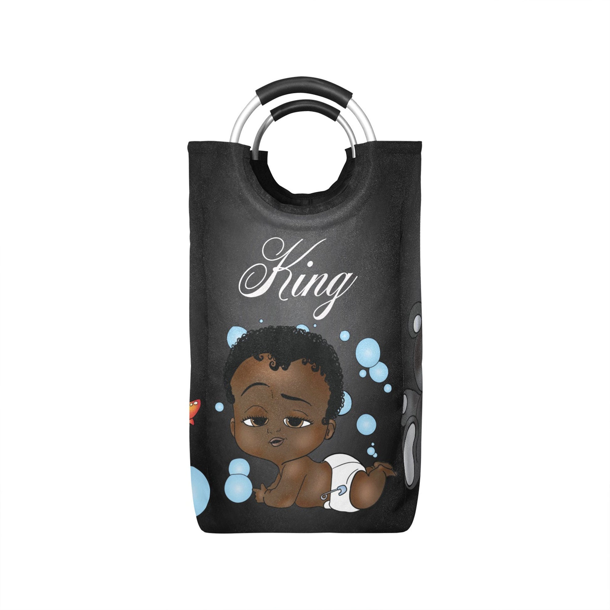 Afro Personalized Baby Hamper/ Laundry Bag/ African American Baby Boy Laundry Basket/ Storage Basket/ Baby Shower Gift