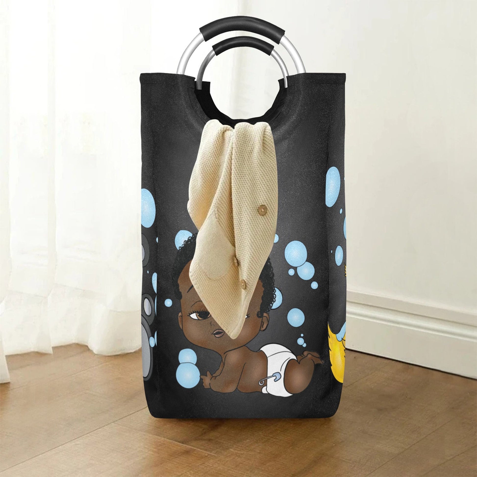 Afro Personalized Baby Hamper/ Laundry Bag/ African American Baby Boy Laundry Basket/ Storage Basket/ Baby Shower Gift