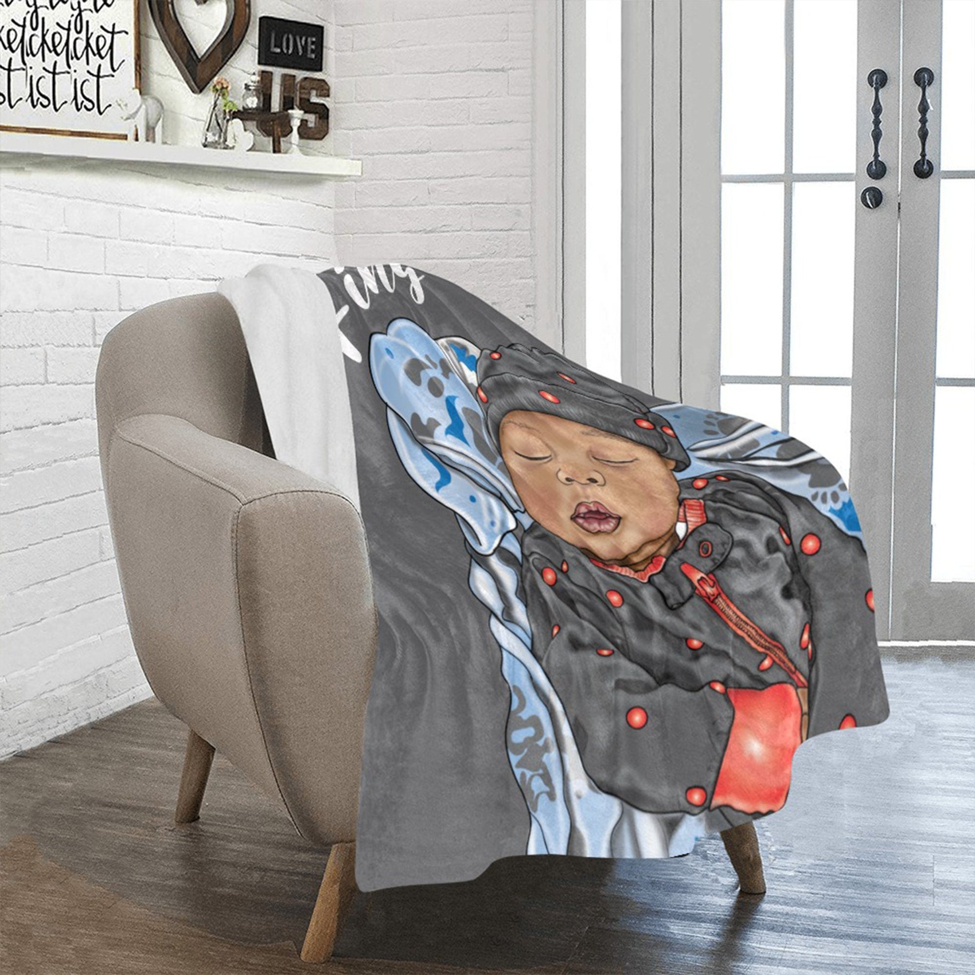 Personalized Baby Boy Blanket/ fleece Blanket/ Custom Name Blanket/ Newborn Baby Boy/ Baby Shower Gift/ African American Baby Boy