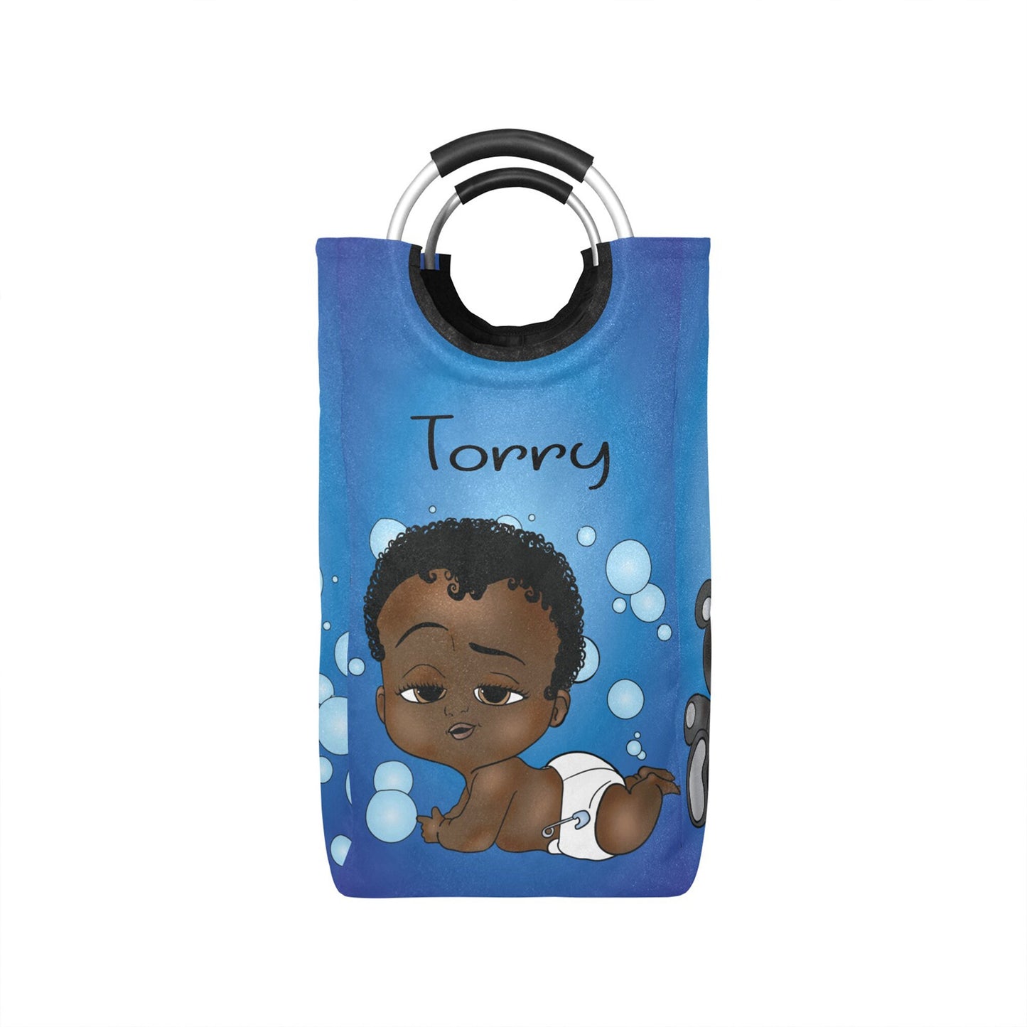 Afro Personalized Baby Hamper/ Laundry Bag/ African American Baby Boy Laundry Basket/ Storage Basket/ Baby Shower Gift