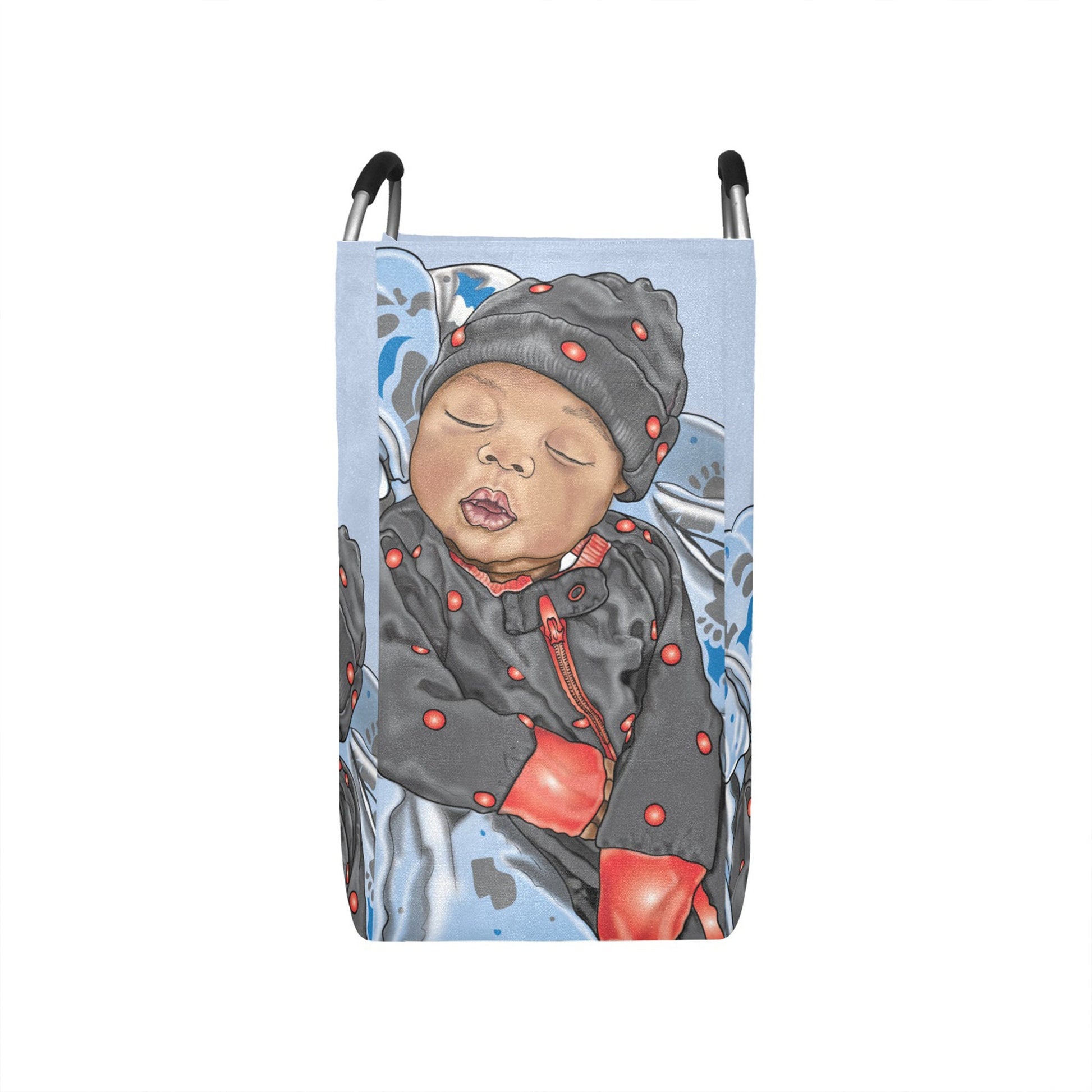 Personalized Baby Hamper/ Laundry Bag/ African American Baby Boy Laundry Basket/ Storage Basket/ Baby Shower Gift