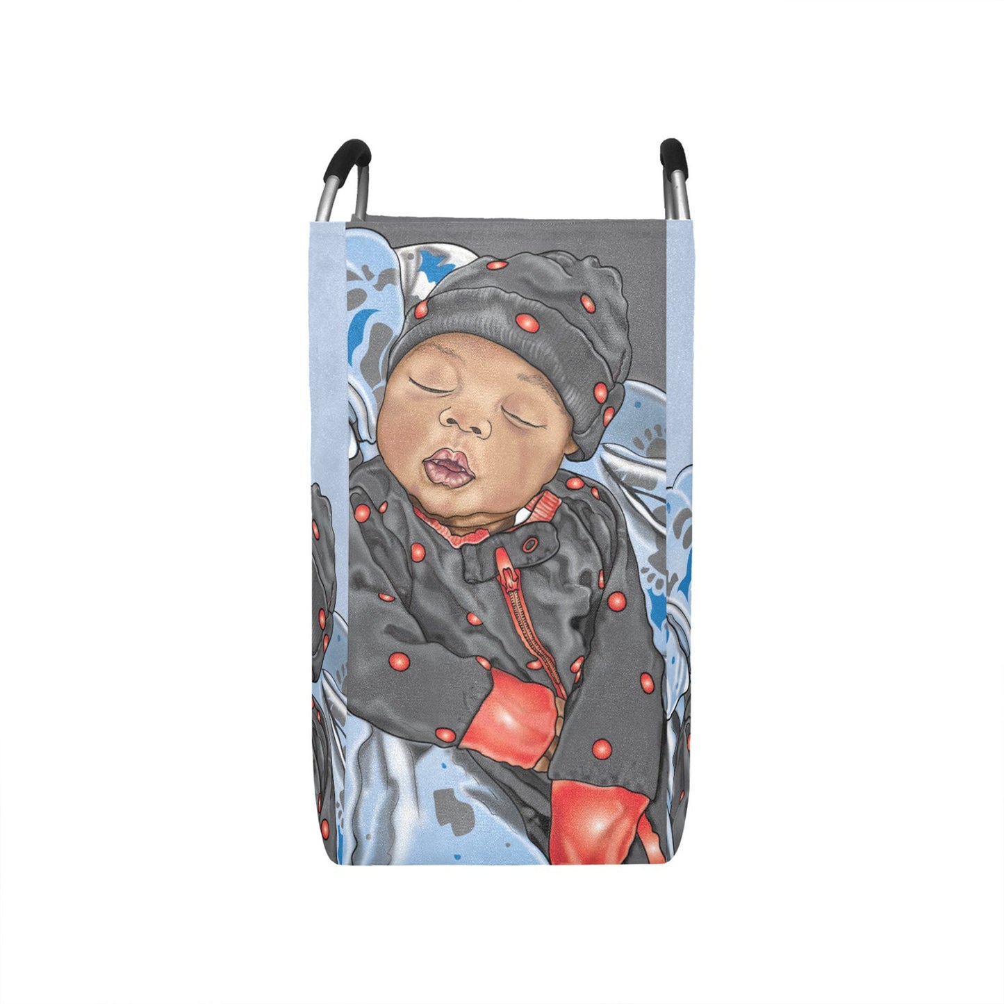 Personalized Baby Hamper/ Laundry Bag/ African American Baby Boy Laundry Basket/ Storage Basket/ Baby Shower Gift