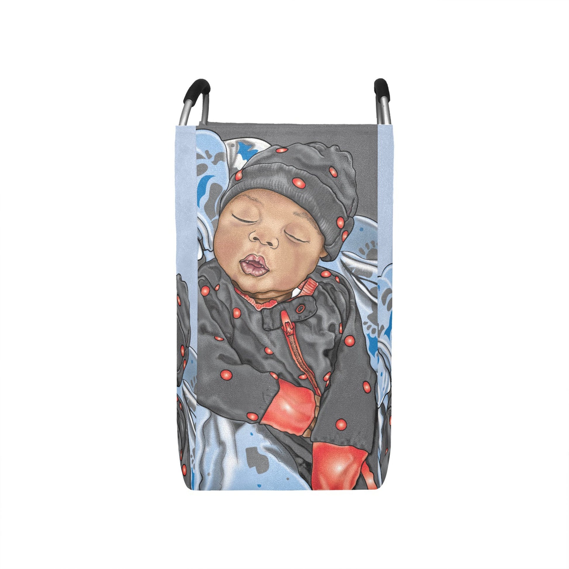 Personalized Baby Hamper/ Laundry Bag/ African American Baby Boy Laundry Basket/ Storage Basket/ Baby Shower Gift