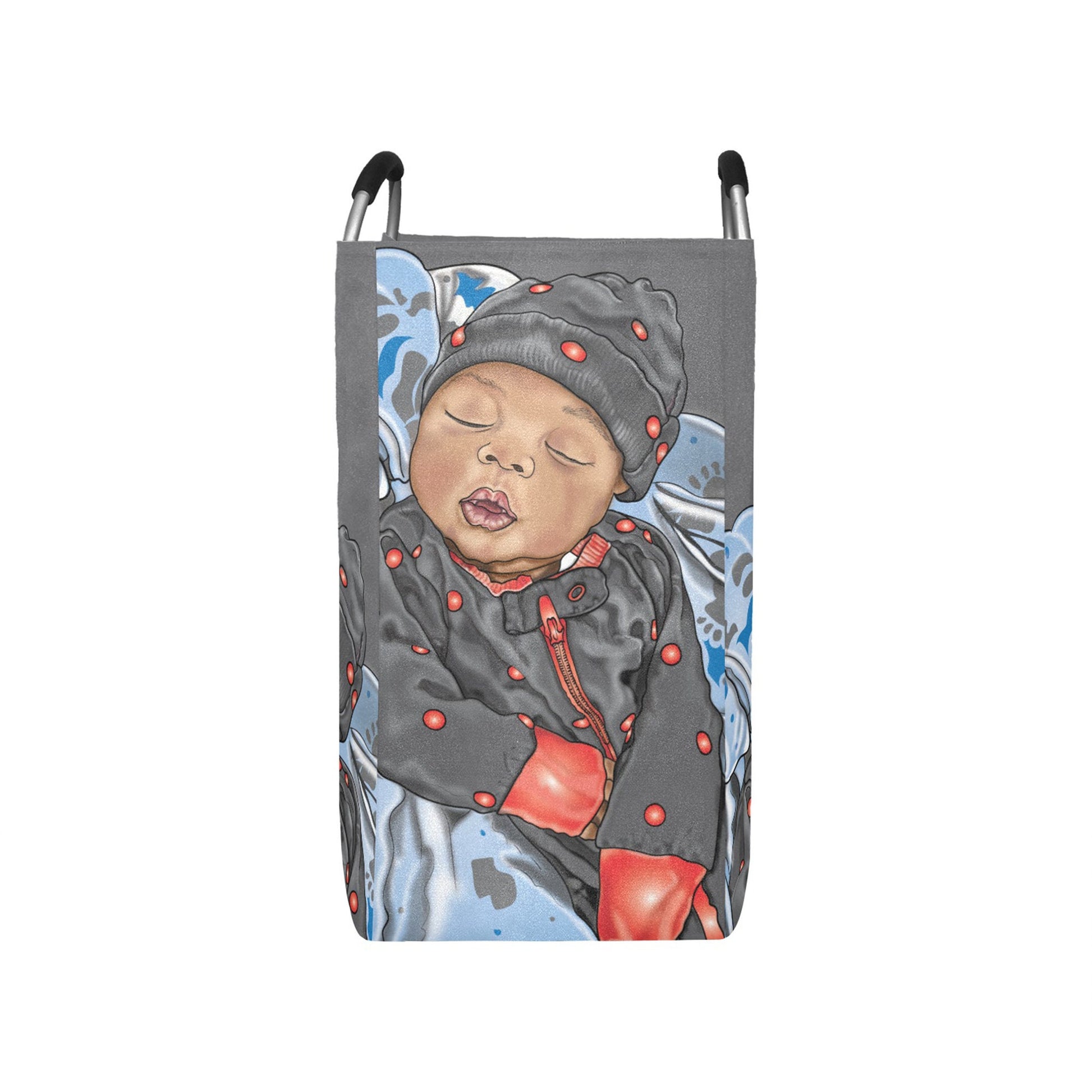 Personalized Baby Hamper/ Laundry Bag/ African American Baby Boy Laundry Basket/ Storage Basket/ Baby Shower Gift