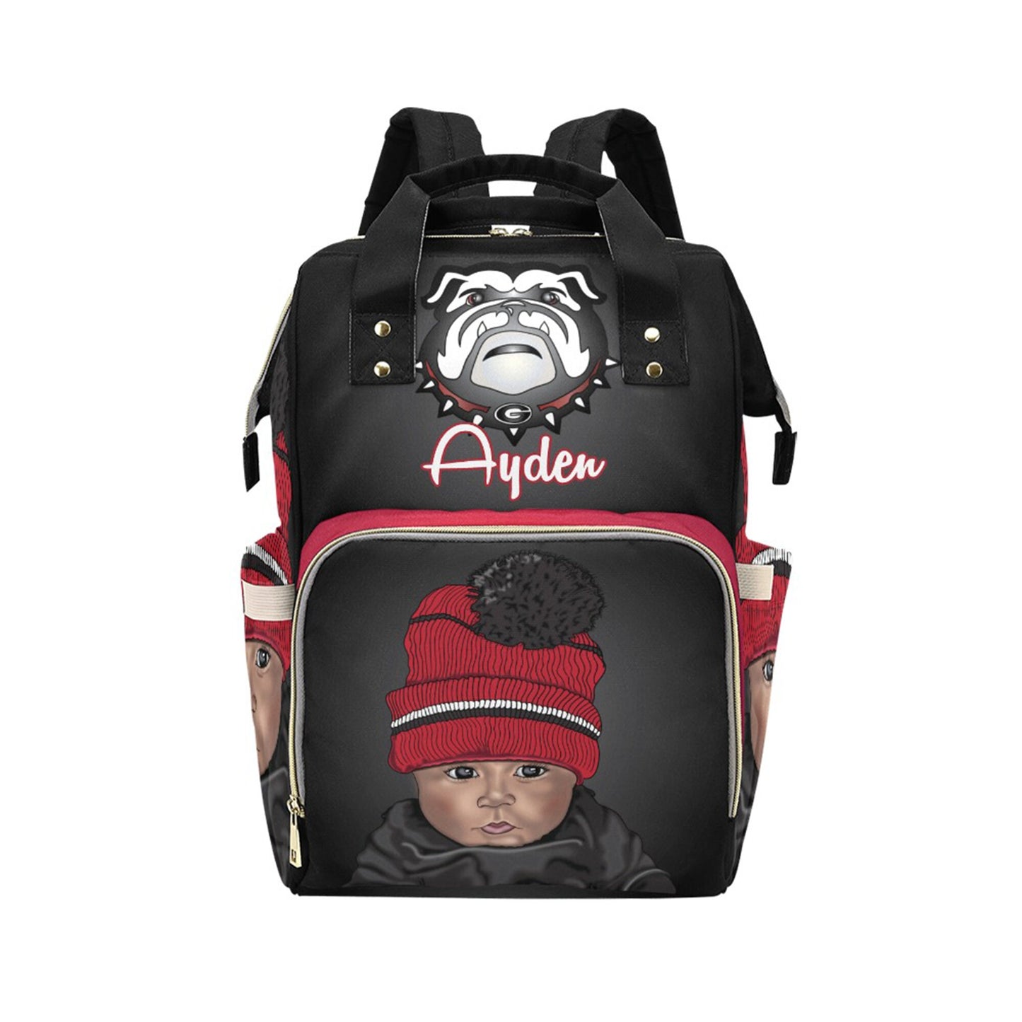 Personalized Baby Bag/ Diaper Bag/ African American Baby Boy Backpack/ Clothing Bottles Bag/ Baby Shower Gift