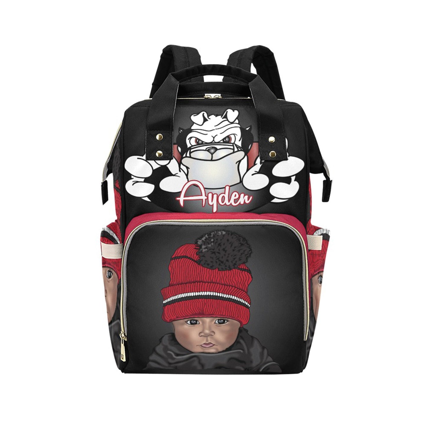 Personalized Large Diaper Bag Knapsack Set Gray STUNGO Custom Monogram /Name Embroidered Bottle warmer Pouch for infant /Baby Bag /Baby Gift