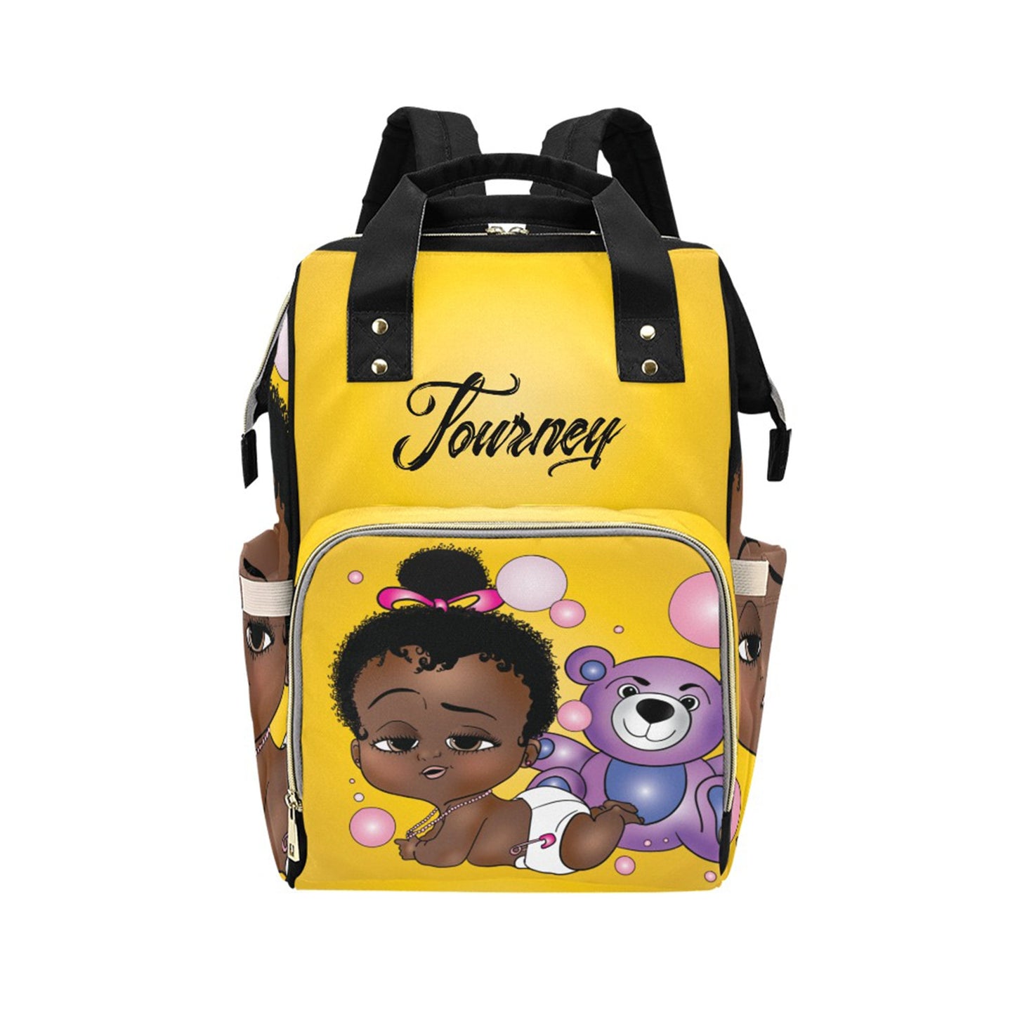 Afro Personalized Baby Bag/ Diaper Bag/ African American Baby Girl Backpack/ Clothing Bottles Bag/ Baby Shower Gift