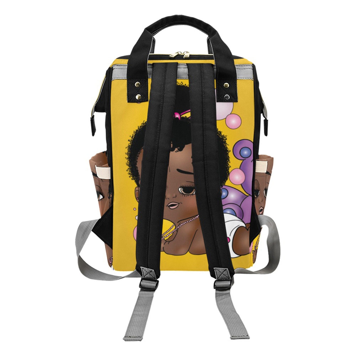 Afro Personalized Baby Bag/ Diaper Bag/ African American Baby Girl Backpack/ Clothing Bottles Bag/ Baby Shower Gift