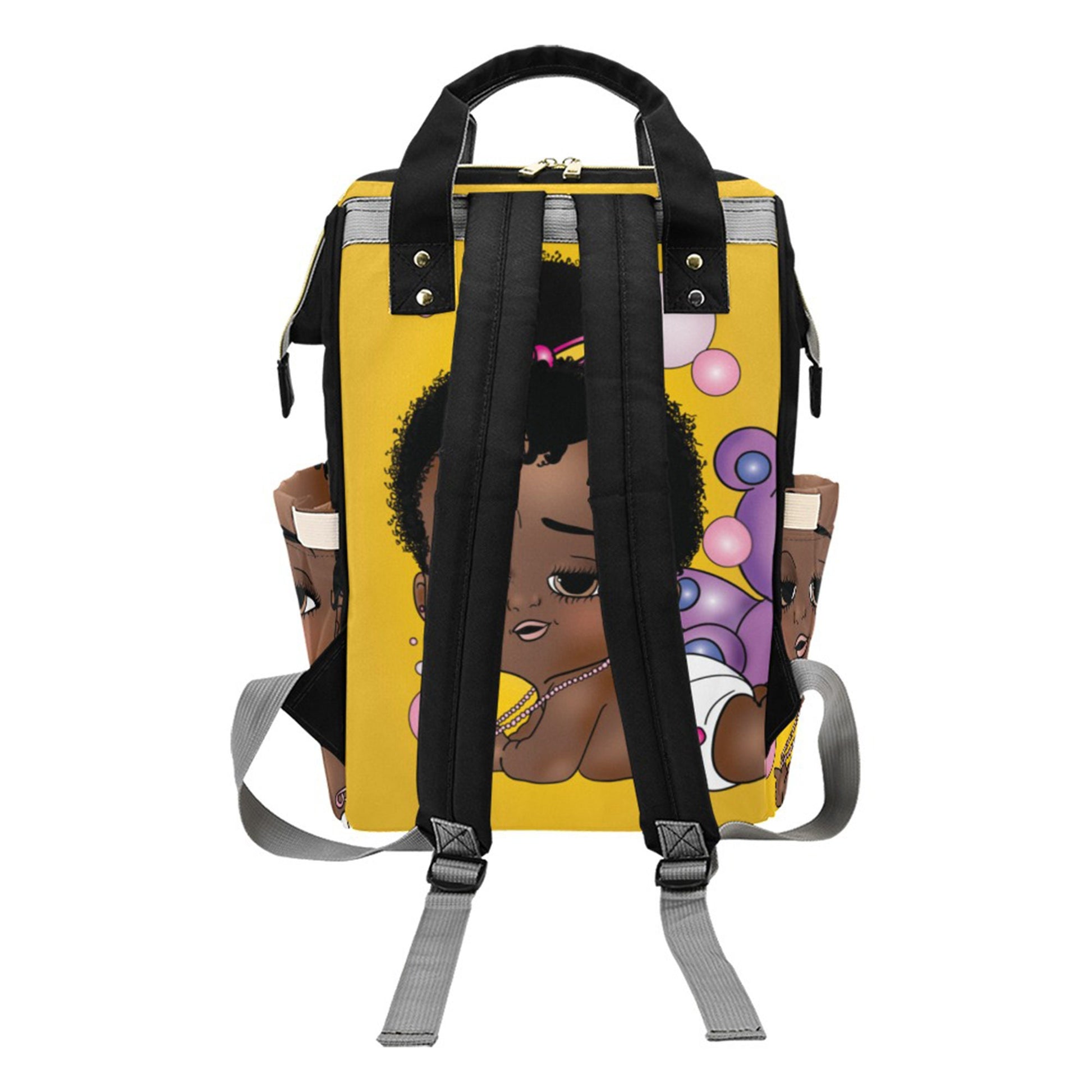 Afro Personalized Baby Bag/ Diaper Bag/ African American Baby Girl Backpack/ Clothing Bottles Bag/ Baby Shower Gift