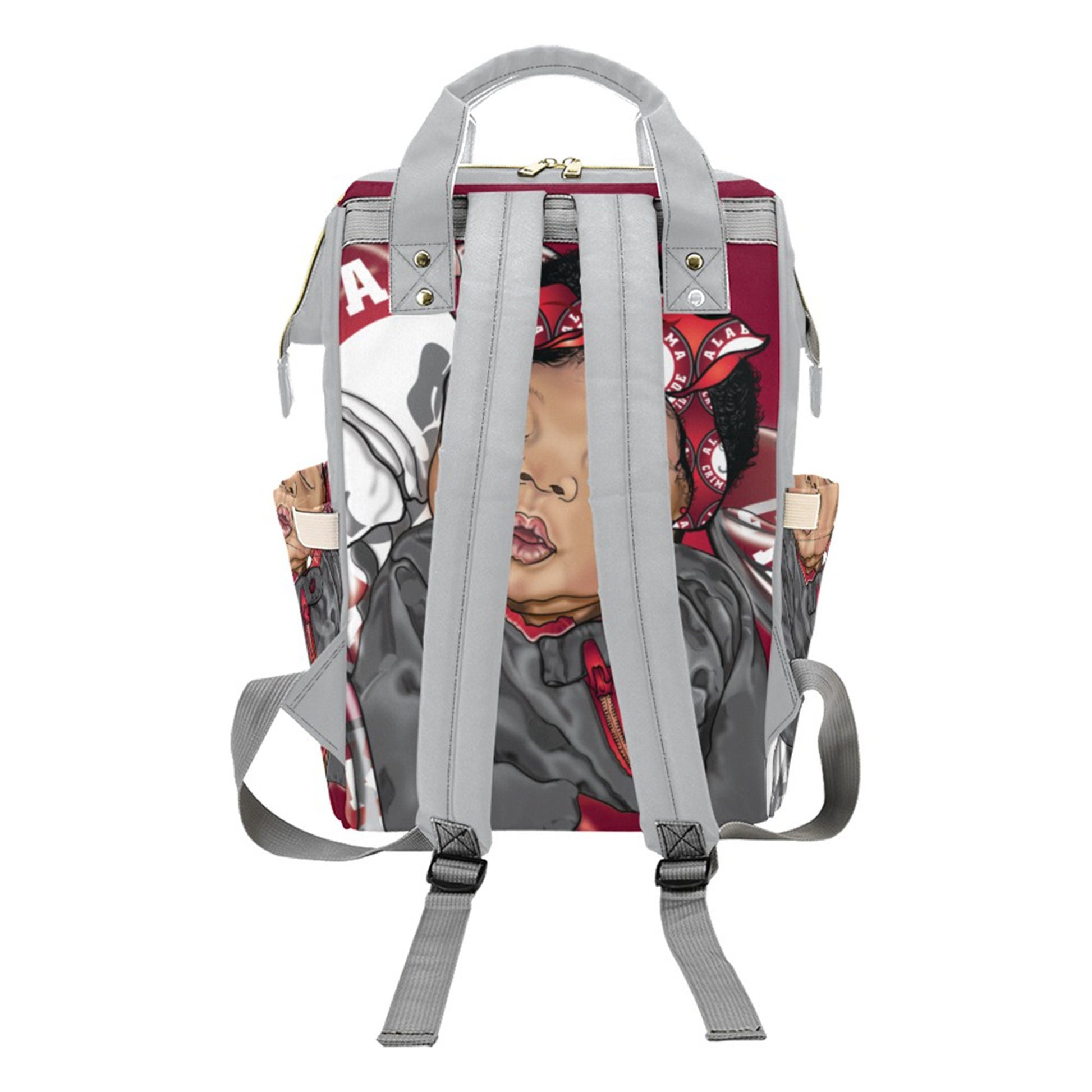 Afro Personalized Sports Baby Bag/ Diaper Bag/ African American Baby Girl Backpack/ Alabama Bag/ Baby Shower Gift