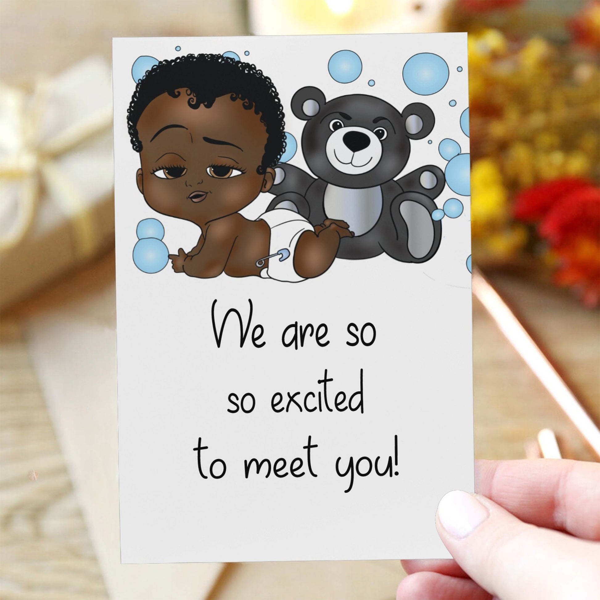 Add A Gift Card In Your Own Words To Match Your/ Blanket/ Hamper/ Diaper Bag/ Great Baby Shower Gift