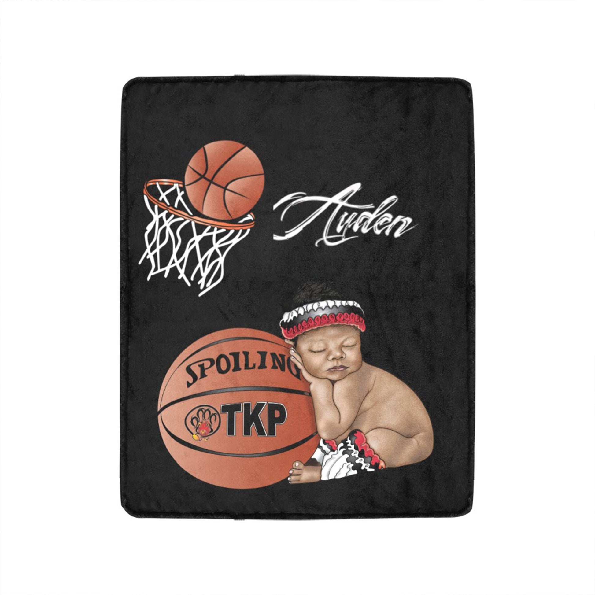 Personalized Sports Baby Boy Blanket/ fleece Blanket/ Custom Name Blanket/ Newborn Baby Boy/ Baby Shower Gift/ African American Baby Boy